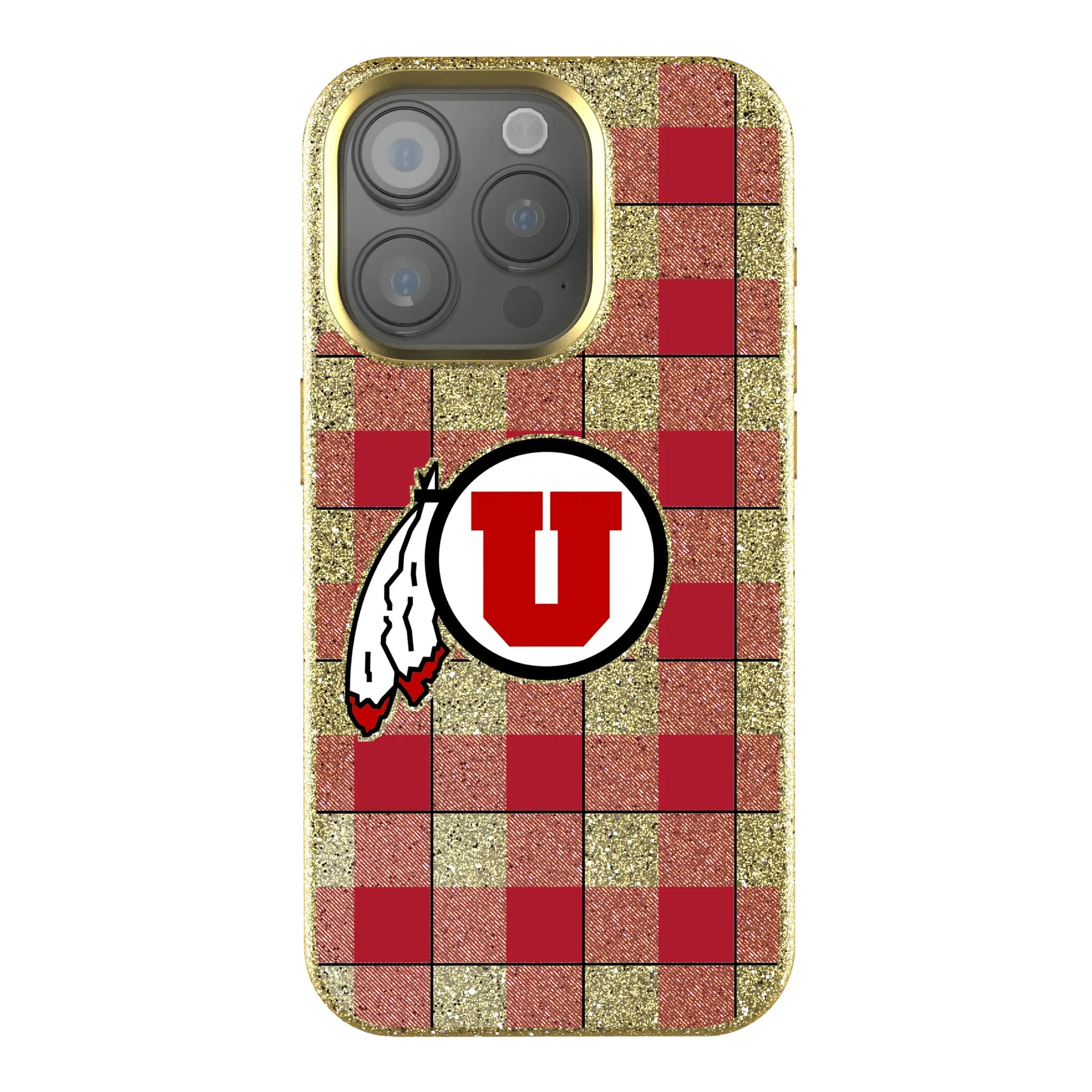 University of Utah Utes Plaid iPhone Bling Phone Case for Apple iPhone