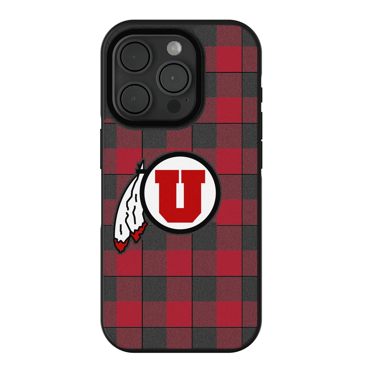 University of Utah Utes Plaid iPhone Bump Phone Case for Apple iPhone#Device_iPhone 15 Pro