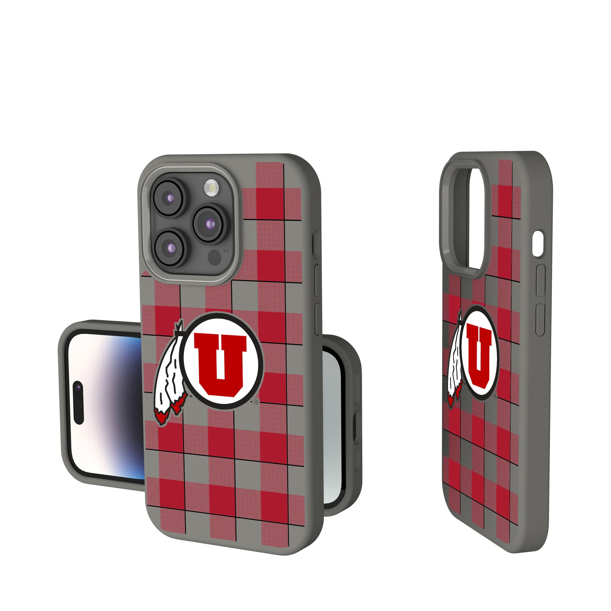 University of Utah Utes Plaid iPhone Soft Touch Phone Case for Apple iPhone