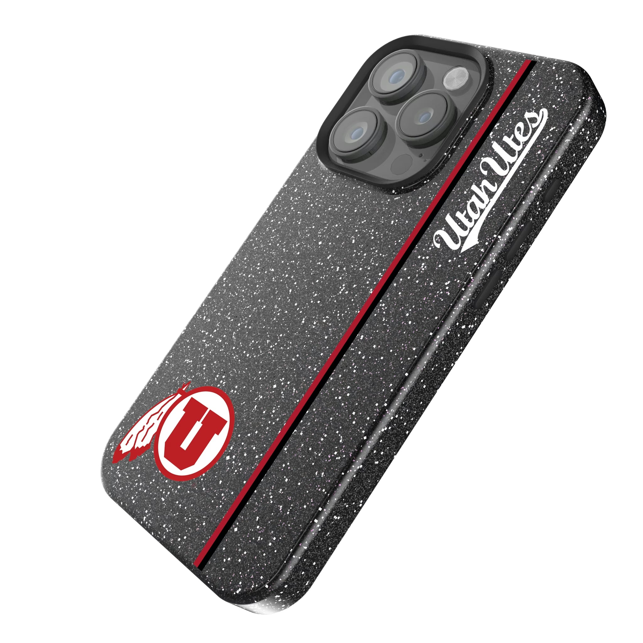 University of Utah Utes Sidebar iPhone Bling Phone Case for Apple iPhone - Isometric View