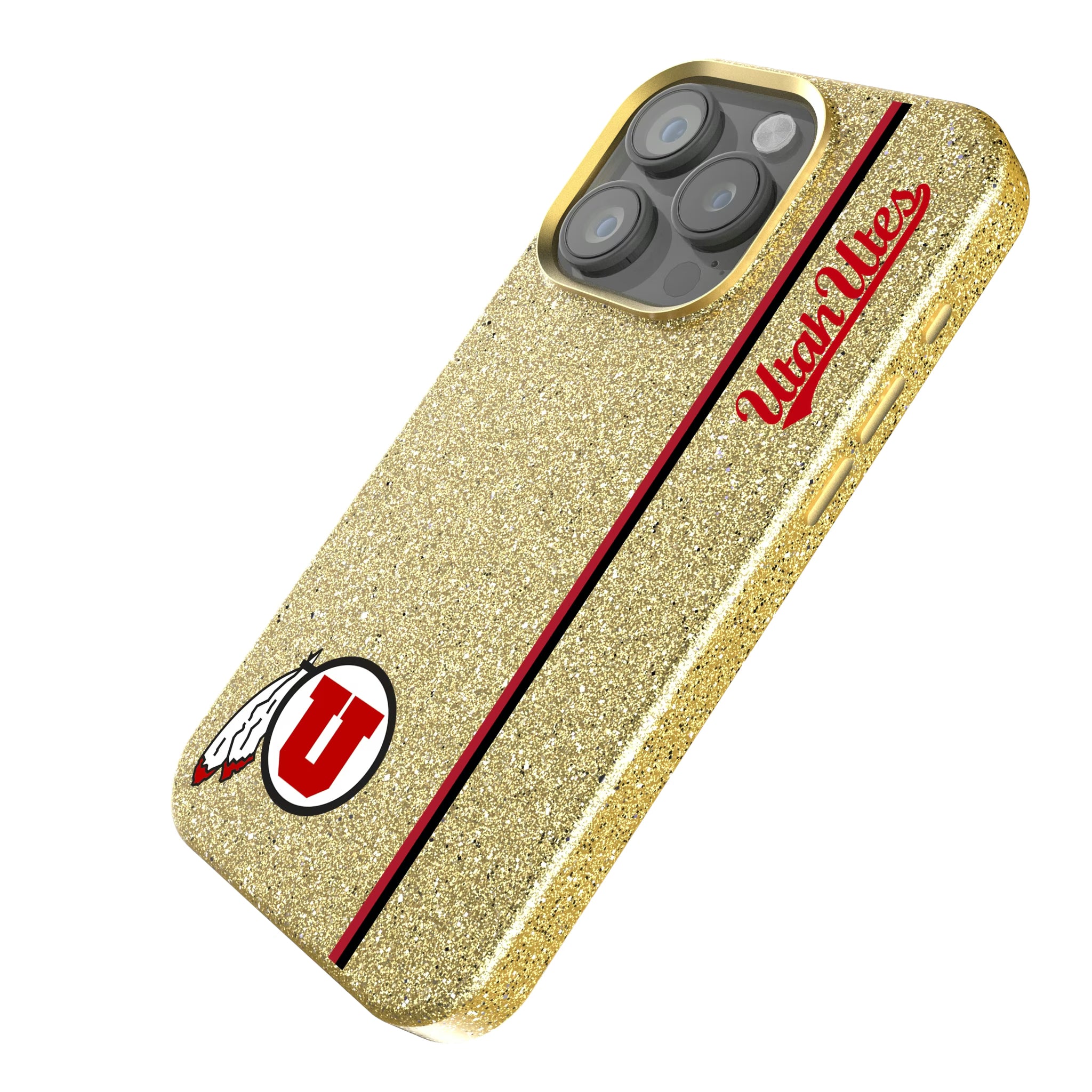 University of Utah Utes Sidebar iPhone Bling Phone Case for Apple iPhone - Isometric View