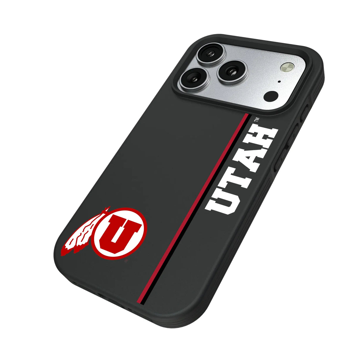 University of Utah Utes Sidebar iPhone Bump Phone Case for Apple iPhone - Isometric View#Device_iPhone 17 Pro