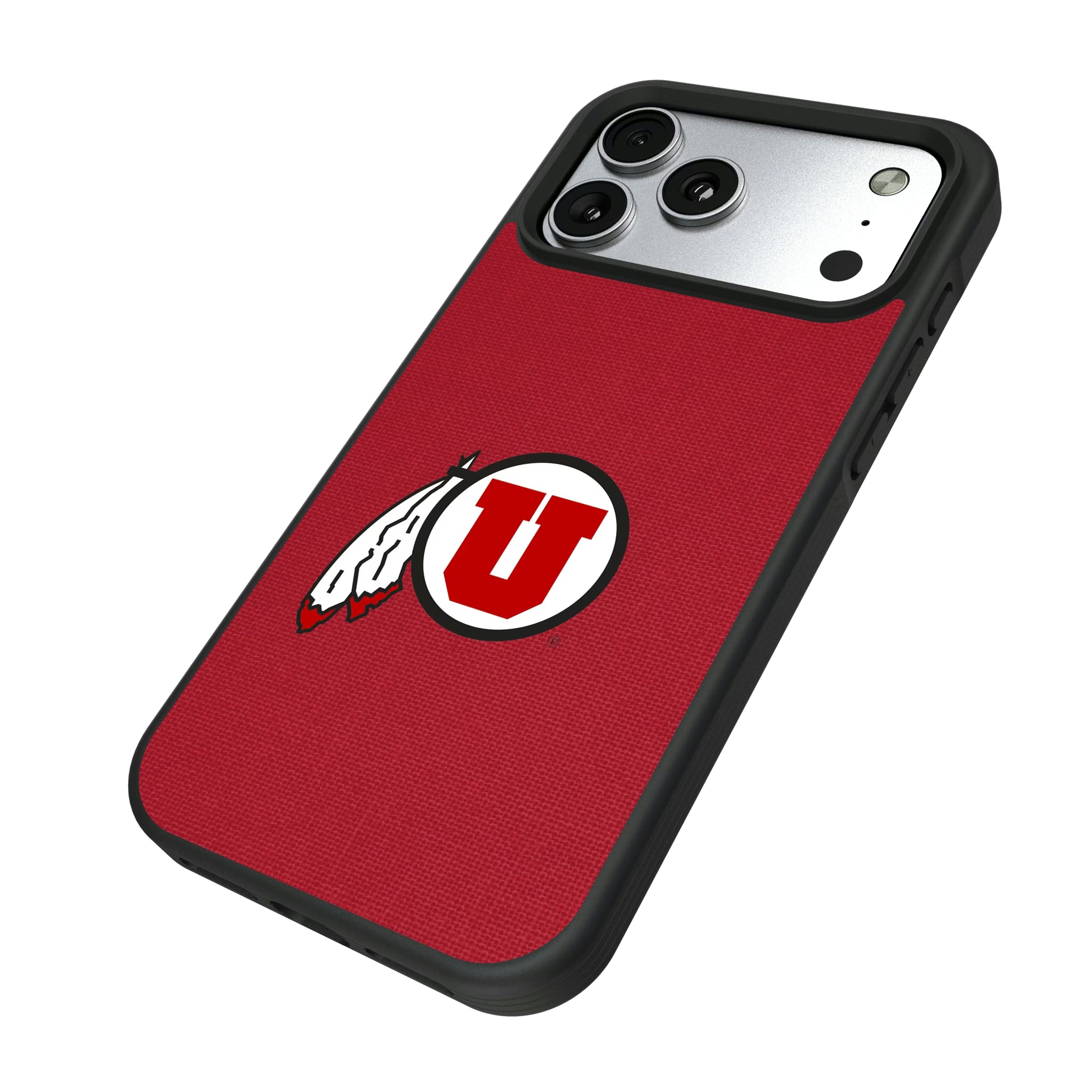 University of Utah Utes Solid iPhone Bump Phone Case for Apple iPhone - Isometric View#Device_iPhone 17 Pro Max