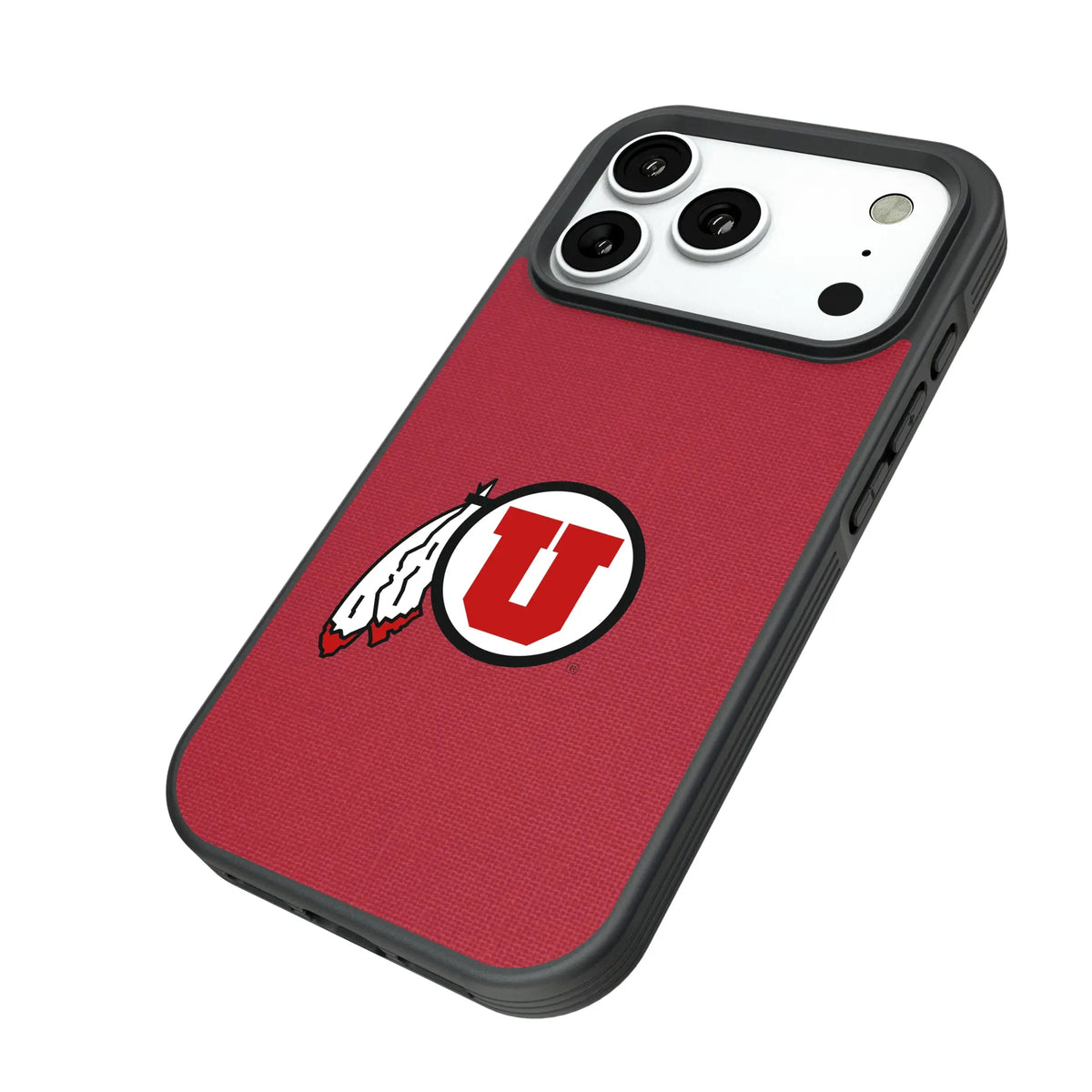 University of Utah Utes Solid iPhone Bump Phone Case for Apple iPhone - Isometric View#Device_iPhone 18 Pro