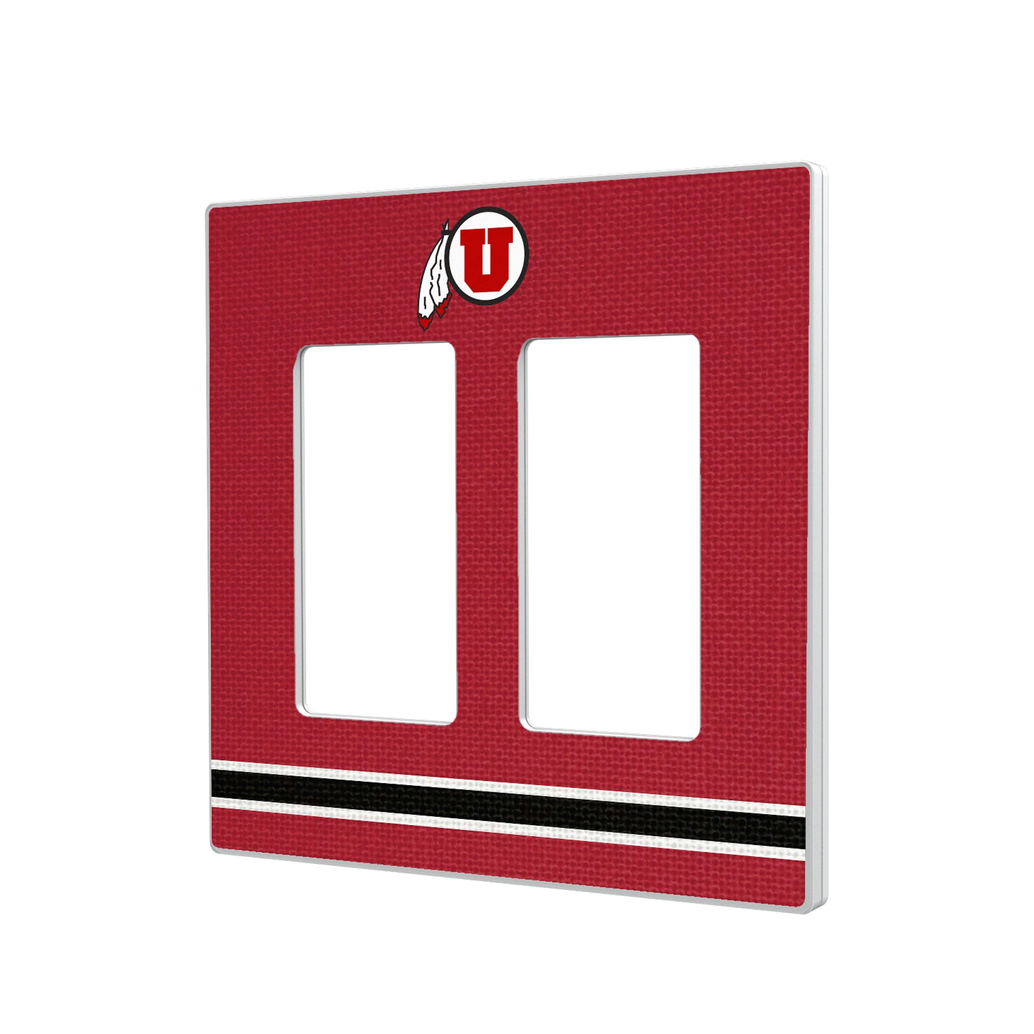 University of Utah Utes Stripe Hidden-Screw Light Switch Plate#Style_Double Rocker