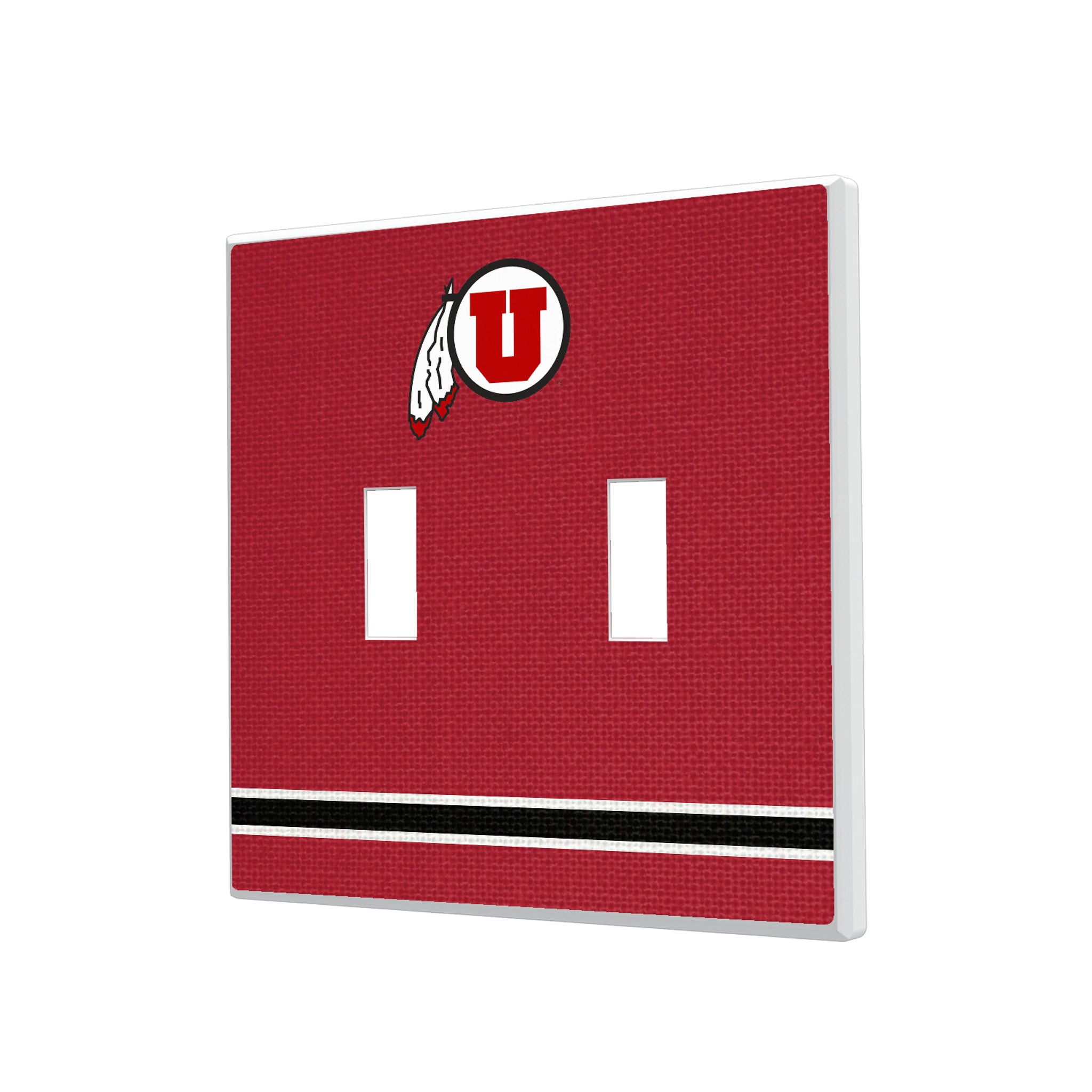 University of Utah Utes Stripe Hidden-Screw Light Switch Plate#Style_Double Toggle