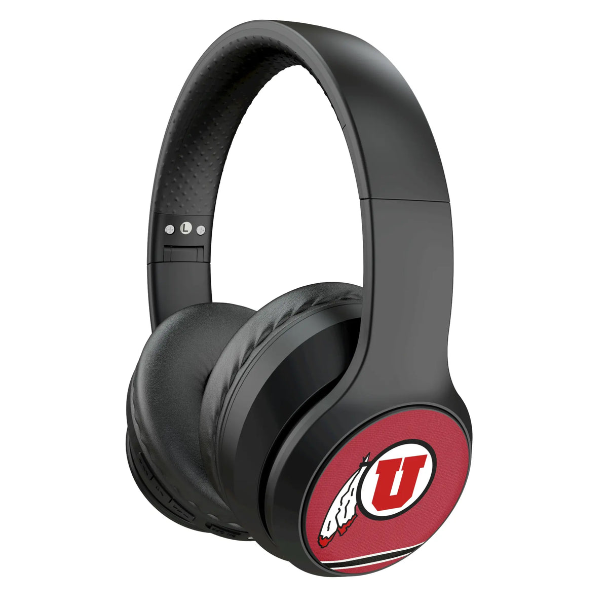 University of Utah Utes Stripe Wireless Over-Ear Headphones With Case