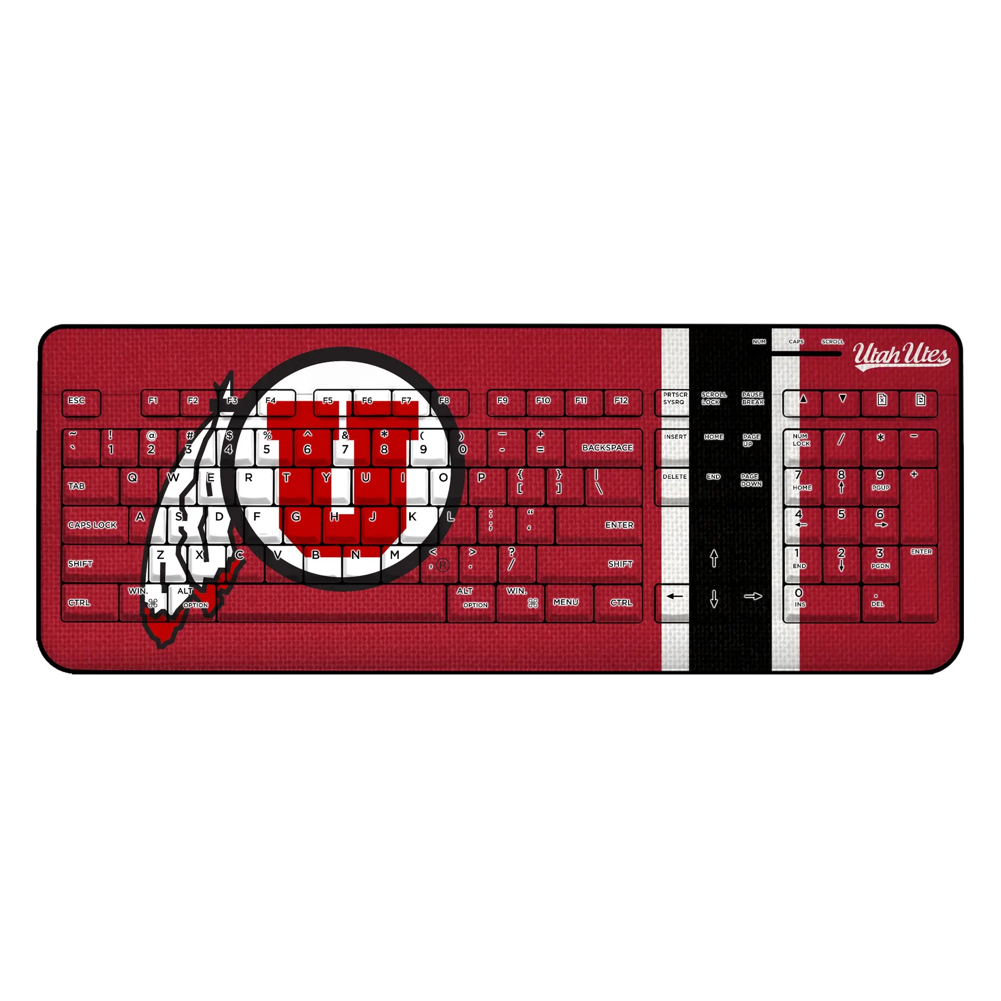 University of Utah Utes Stripe Wireless USB Keyboard