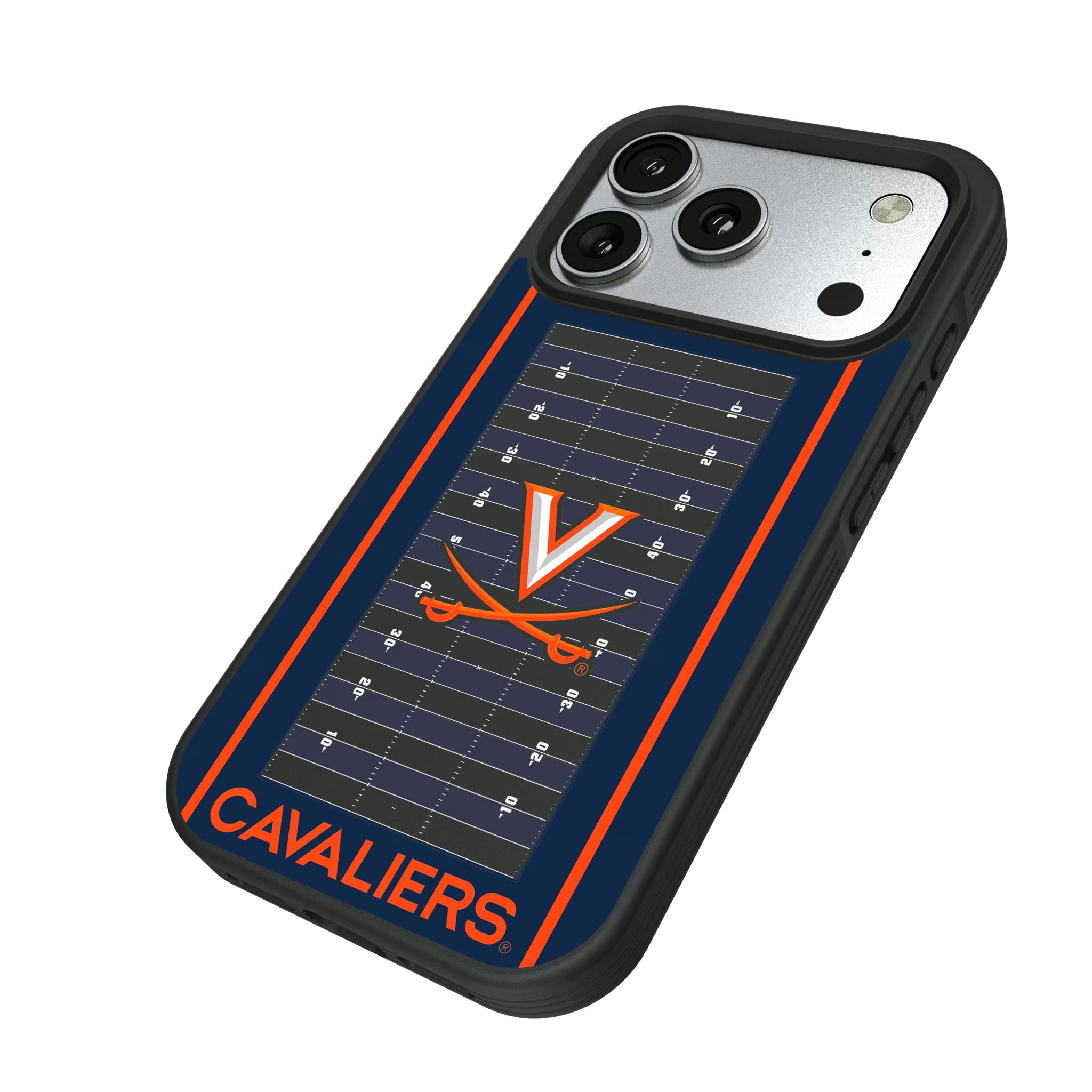 University of Virginia Cavaliers Field iPhone Bump Phone Case for Apple iPhone - Isometric View#Device_iPhone 17 Pro