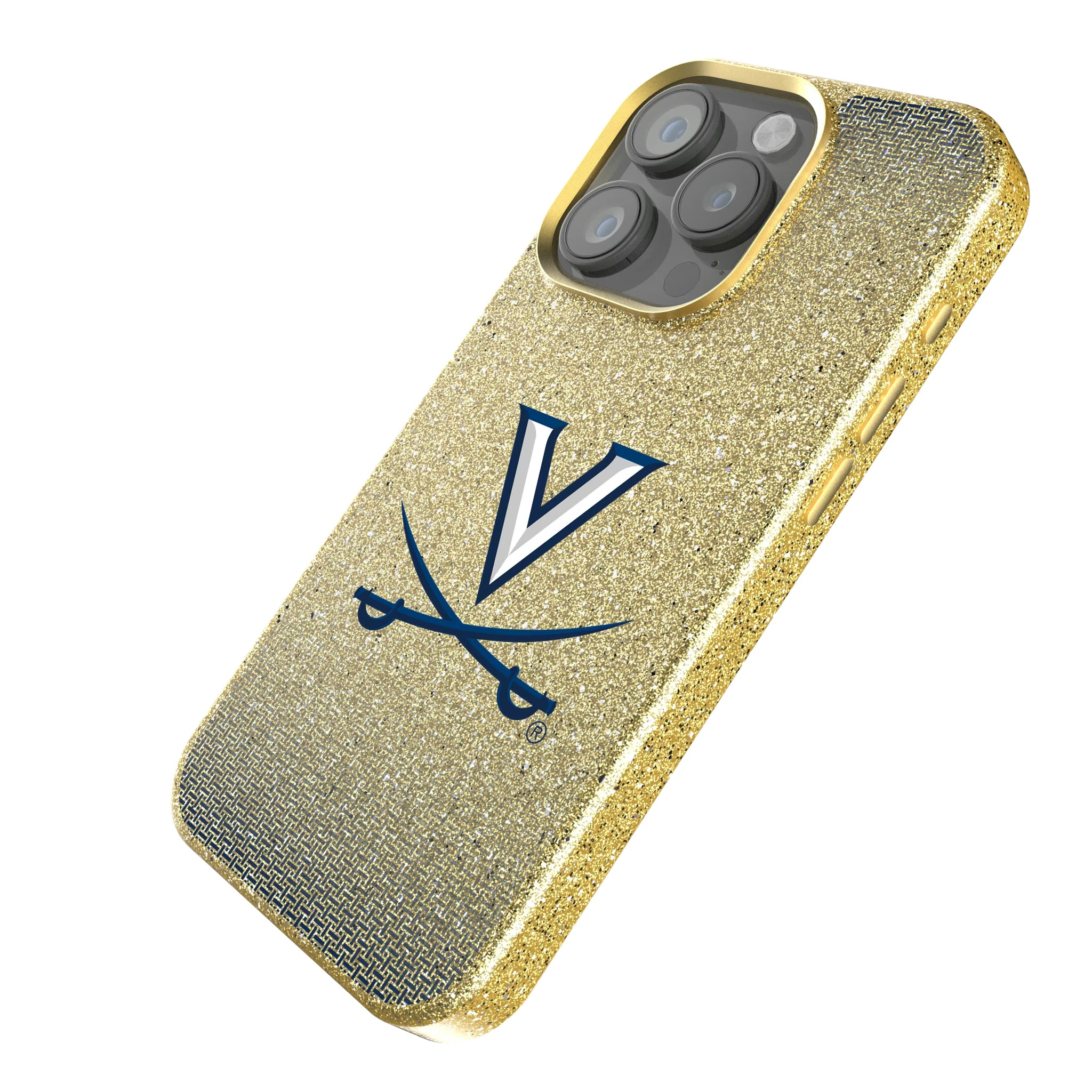 University of Virginia Cavaliers Linen iPhone Bling Phone Case for Apple iPhone - Isometric View