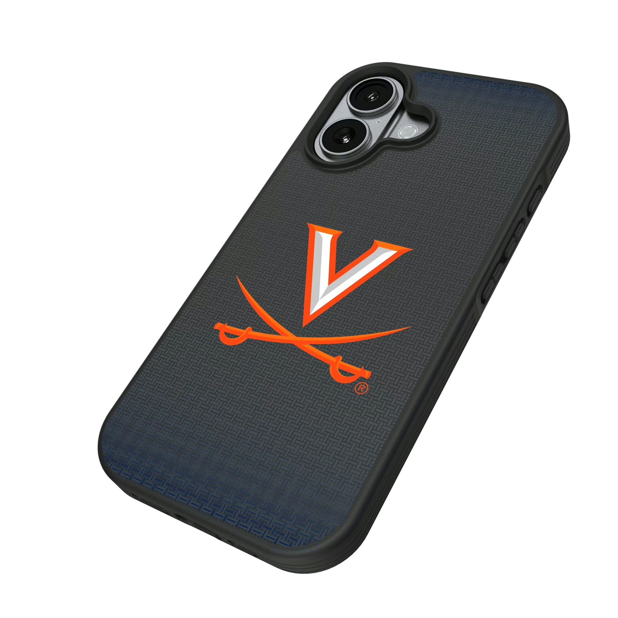 University of Virginia Cavaliers Linen iPhone Bump Phone Case for Apple iPhone - Isometric View#Device_iPhone 17