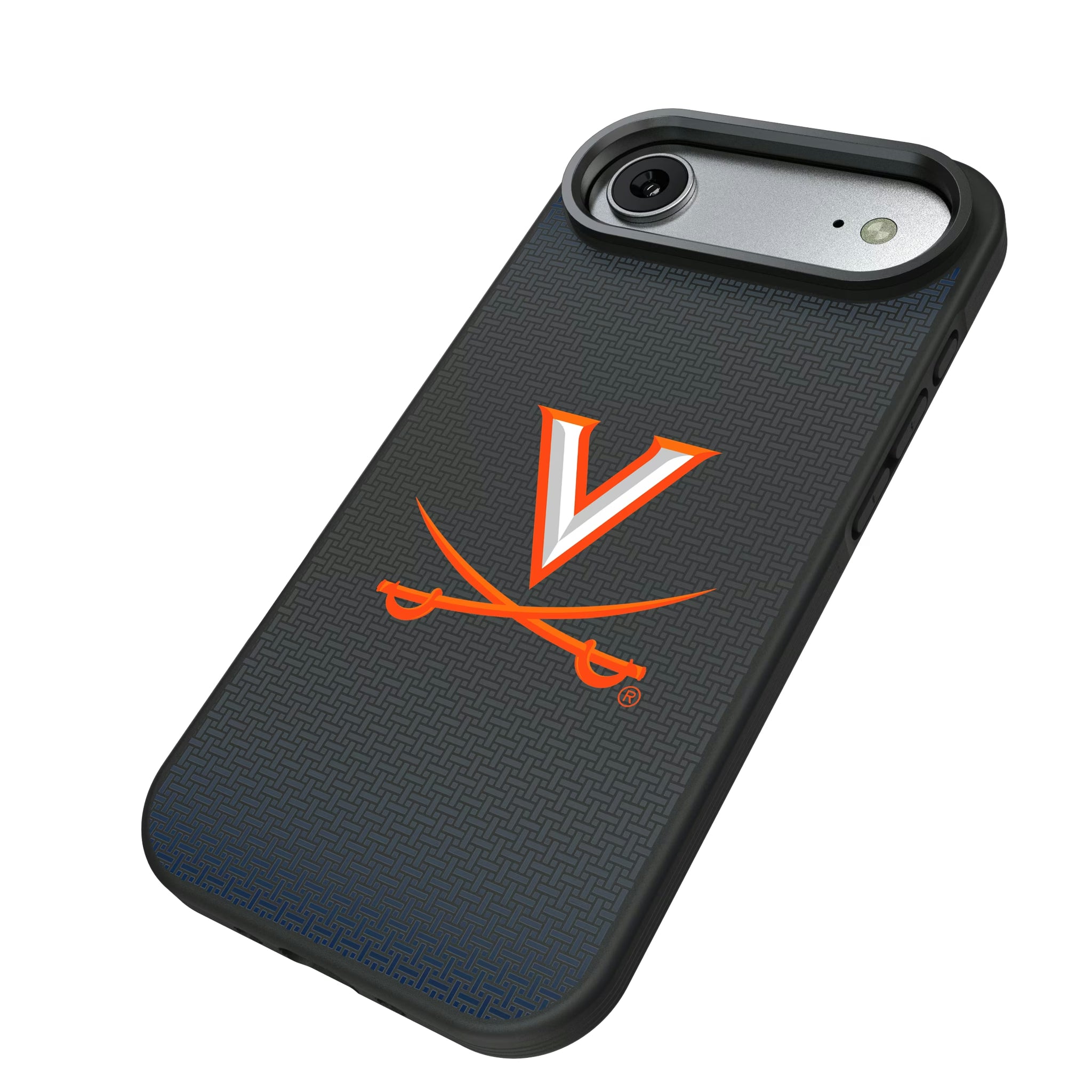 University of Virginia Cavaliers Linen iPhone Bump Phone Case for Apple iPhone - Isometric View#Device_iPhone Air