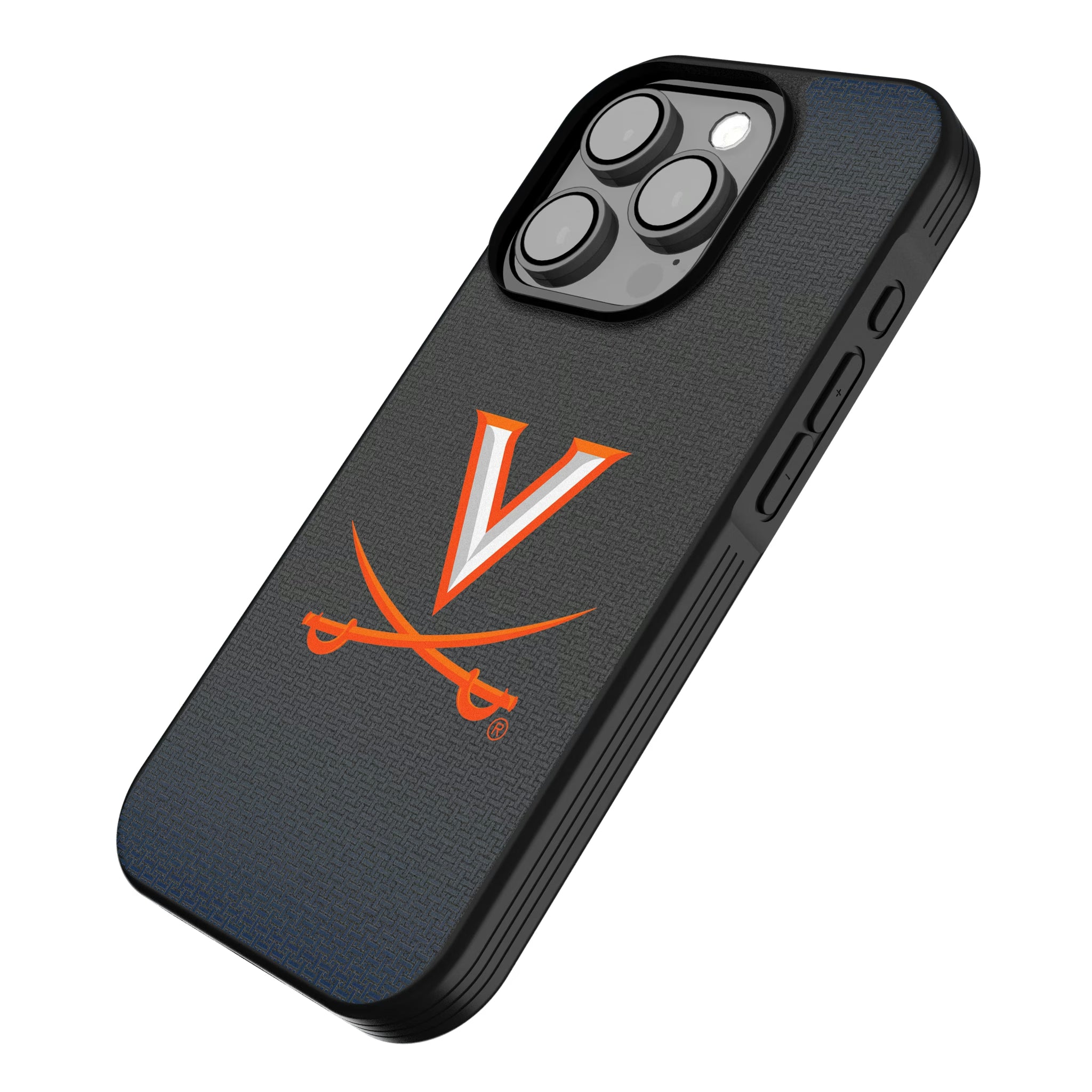 University of Virginia Cavaliers Linen iPhone Bump Phone Case for Apple iPhone - Isometric View