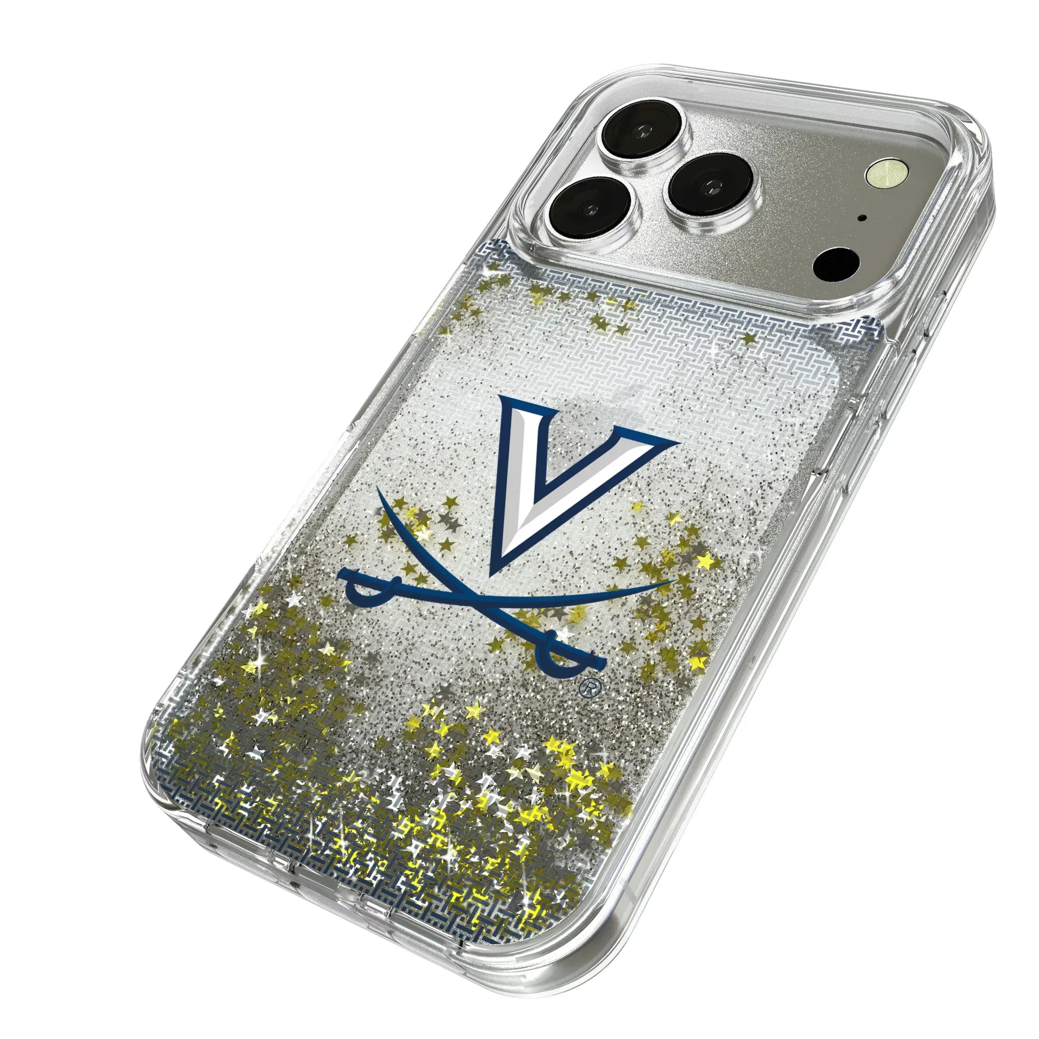University of Virginia Cavaliers Linen iPhone Glitter Phone Case for Apple iPhone - Isometric View