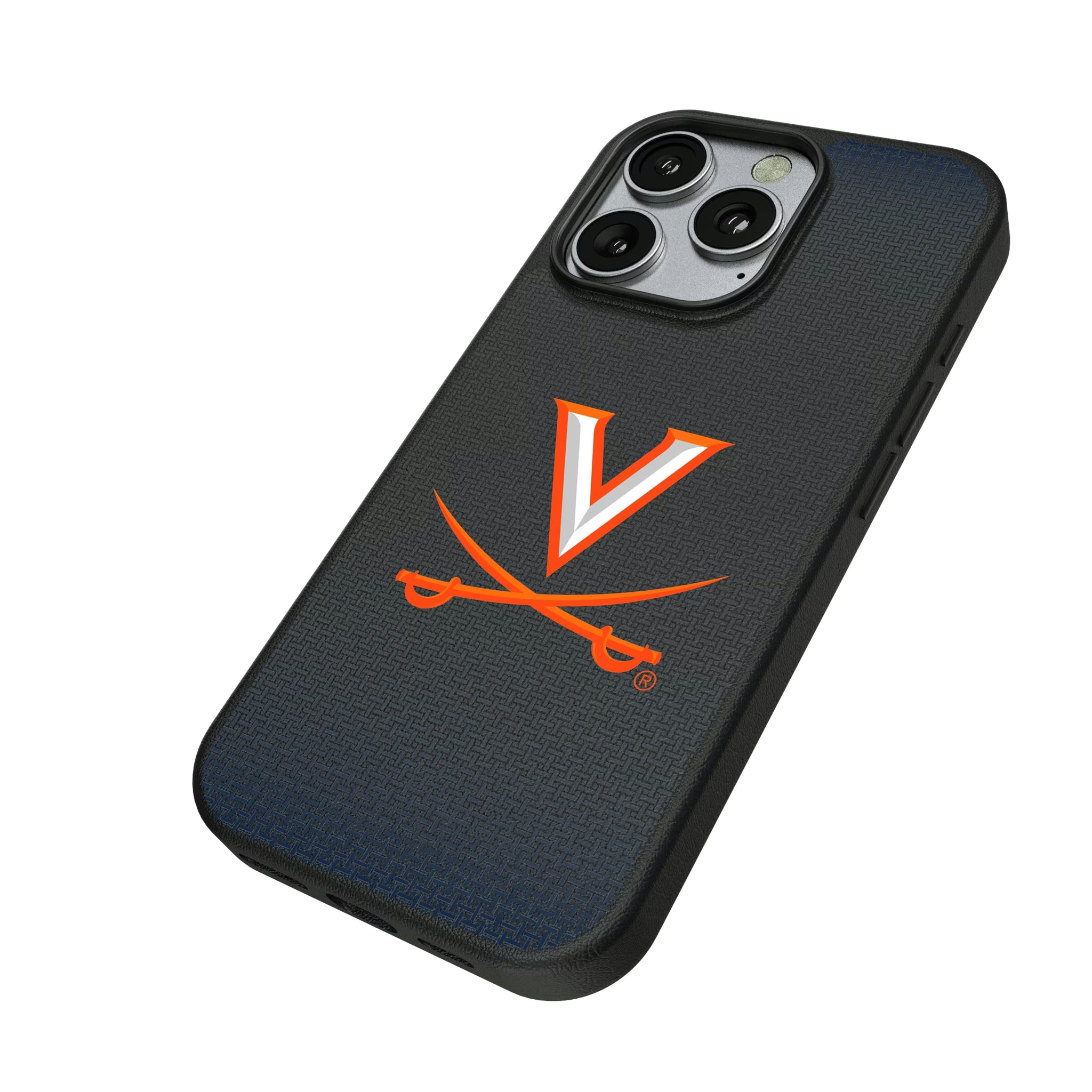 University of Virginia Cavaliers Linen iPhone MagSafe Compatible Phone Case for Apple iPhone - Isometric View