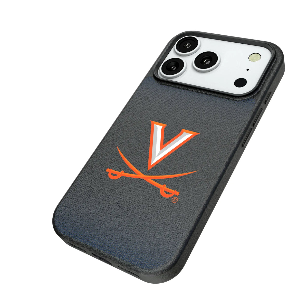 University of Virginia Cavaliers Linen iPhone MagSafe Compatible Phone Case for Apple iPhone - Isometric View#Device_iPhone 18 Pro