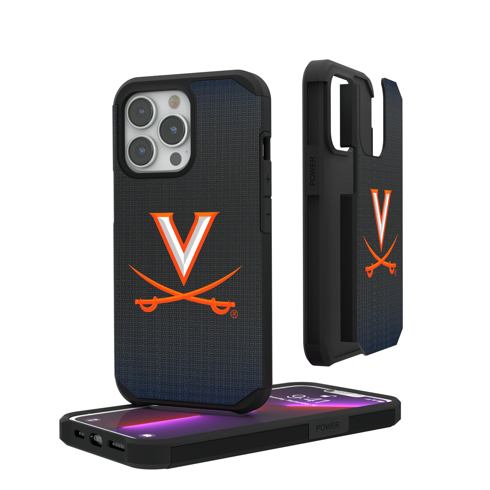 University of Virginia Cavaliers Linen iPhone Rugged Phone Case for Apple iPhone#Device_iPhone 13 Pro