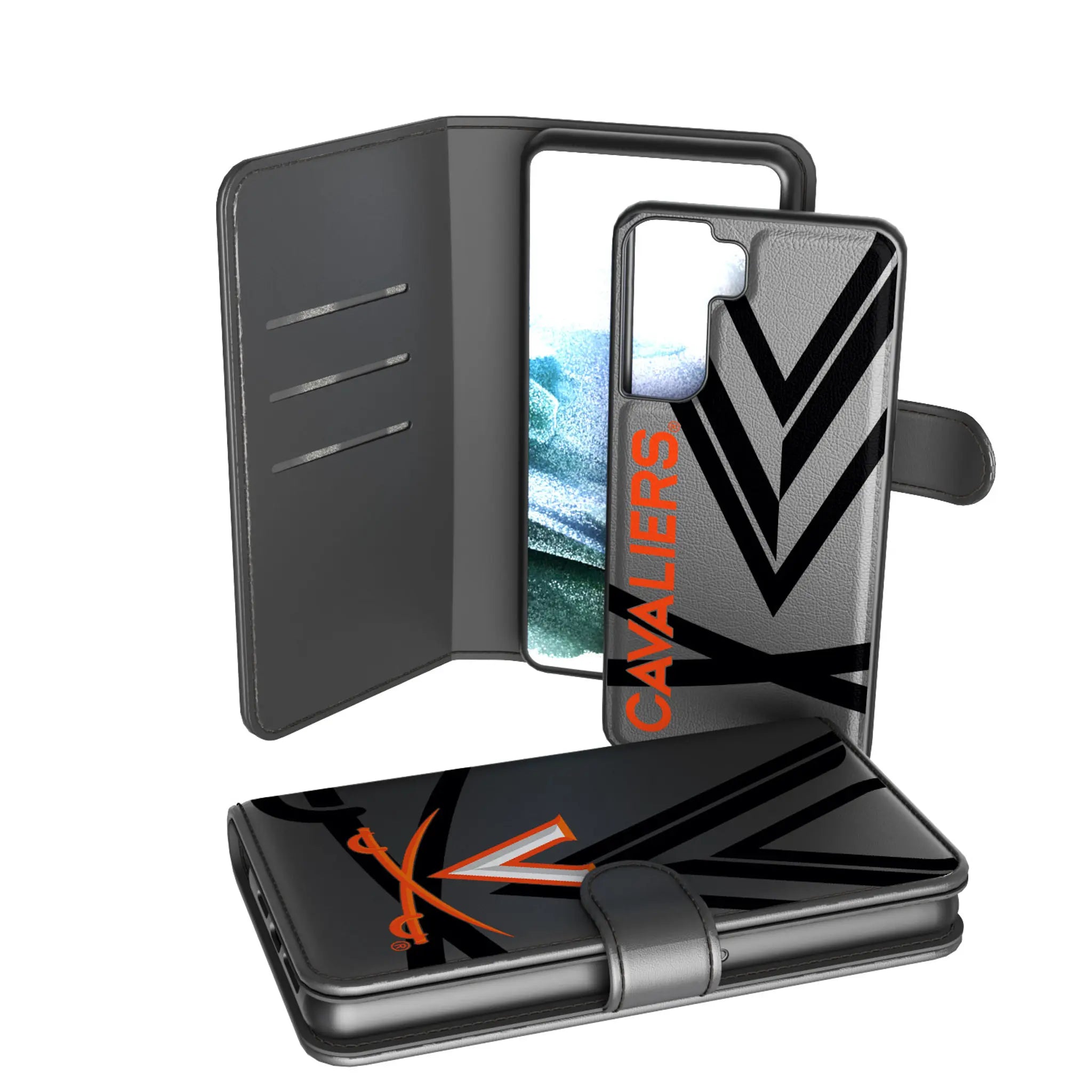 University of Virginia Cavaliers Monocolor Tilt Galaxy Wallet Phone Case for Samsung Galaxy