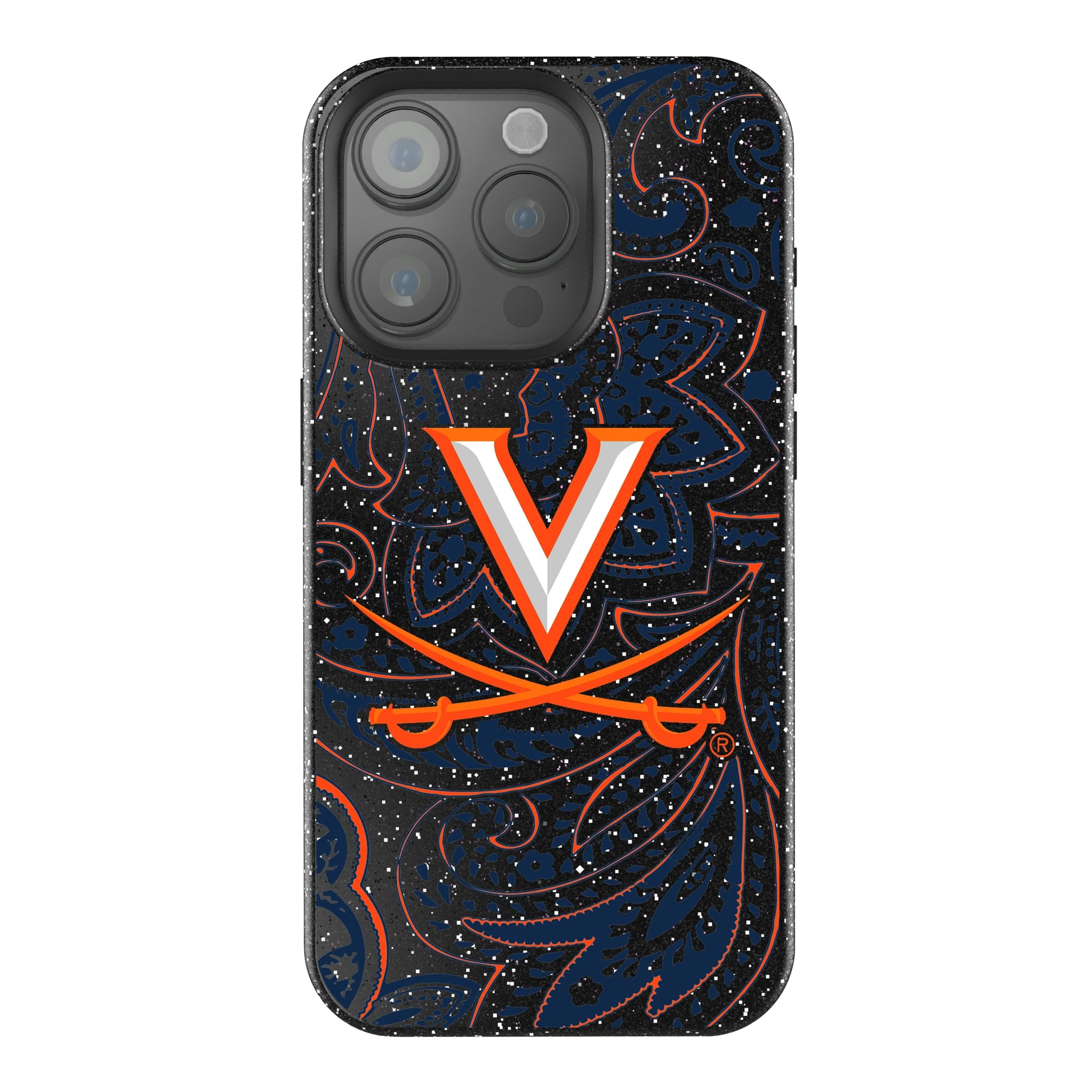 University of Virginia Cavaliers Paisley iPhone Bling Phone Case for Apple iPhone