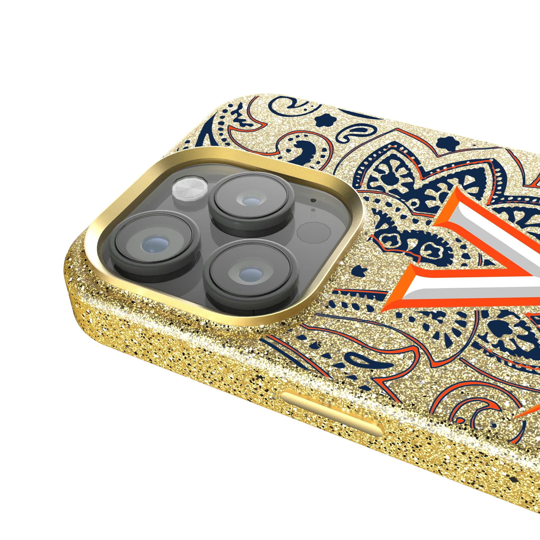 University of Virginia Cavaliers Paisley iPhone Bling Phone Case for Apple iPhone - Detail