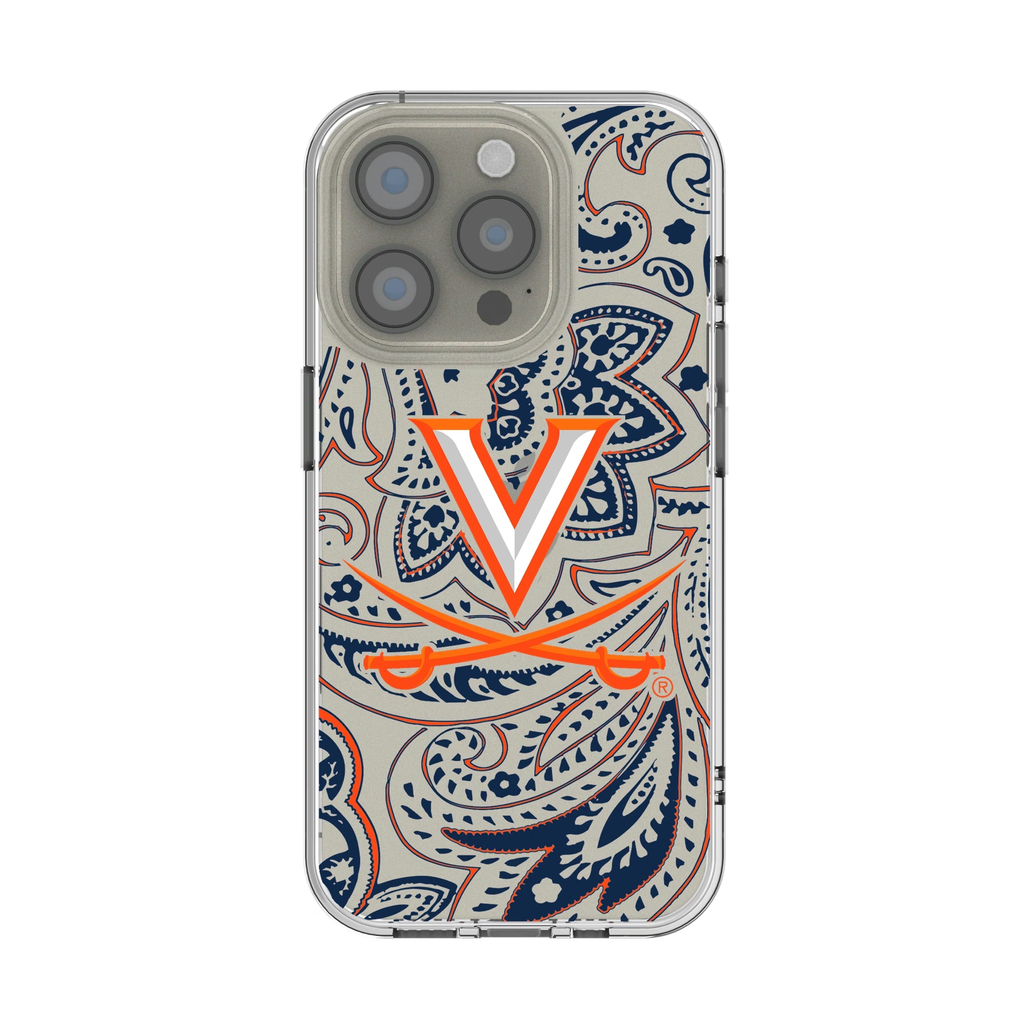 University of Virginia Cavaliers Paisley iPhone Clear Phone Case for Apple iPhone