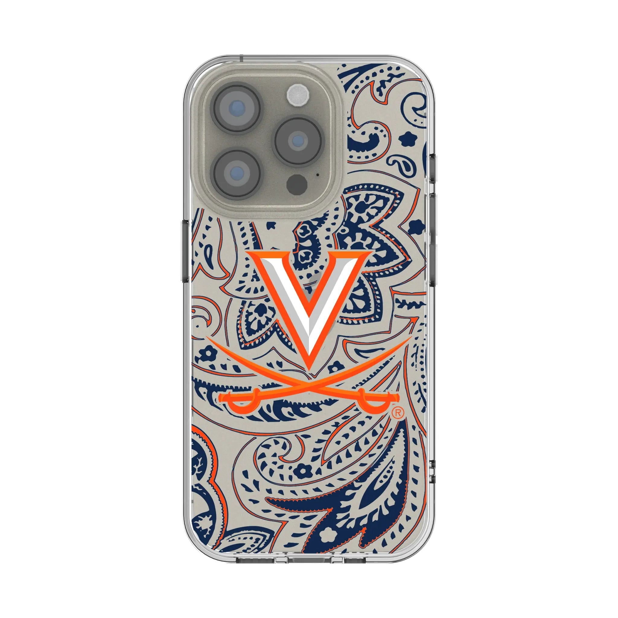 University of Virginia Cavaliers Paisley iPhone Clear Phone Case for Apple iPhone