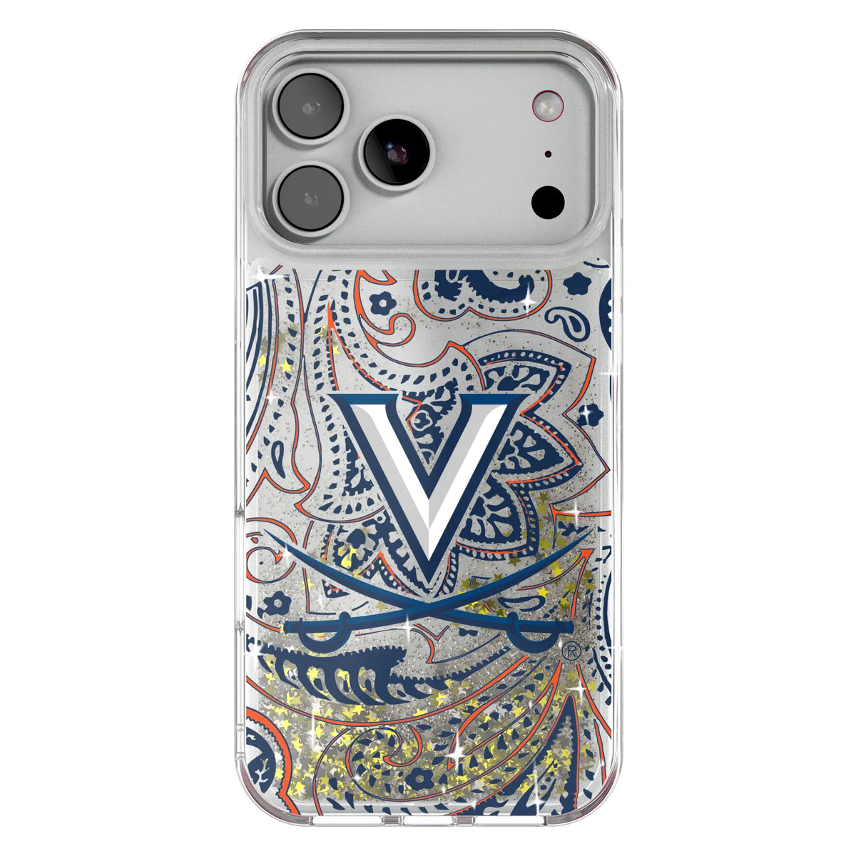 University of Virginia Cavaliers Paisley Glitter Phone Case for Apple iPhone