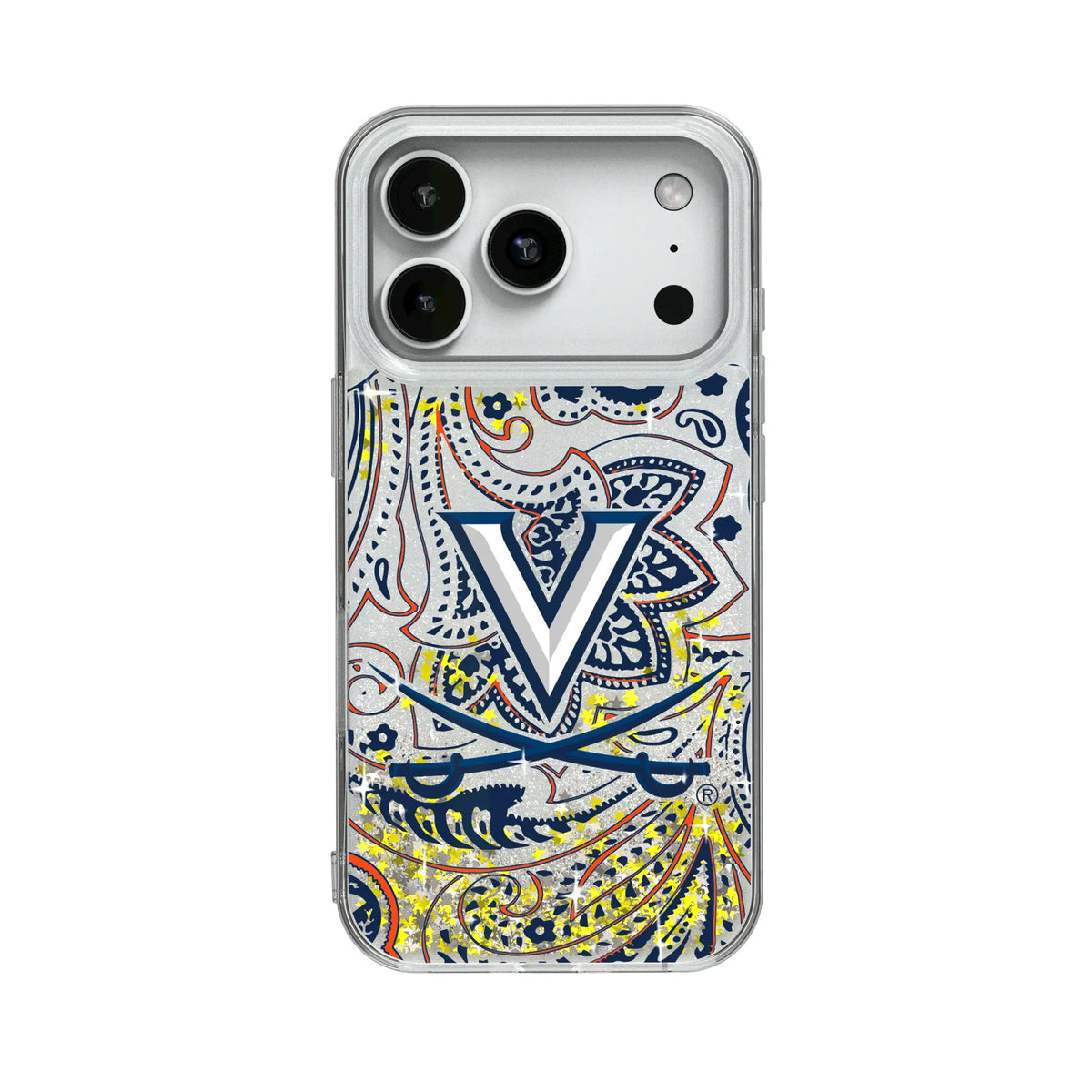 University of Virginia Cavaliers Paisley Glitter Phone Case for Apple iPhone