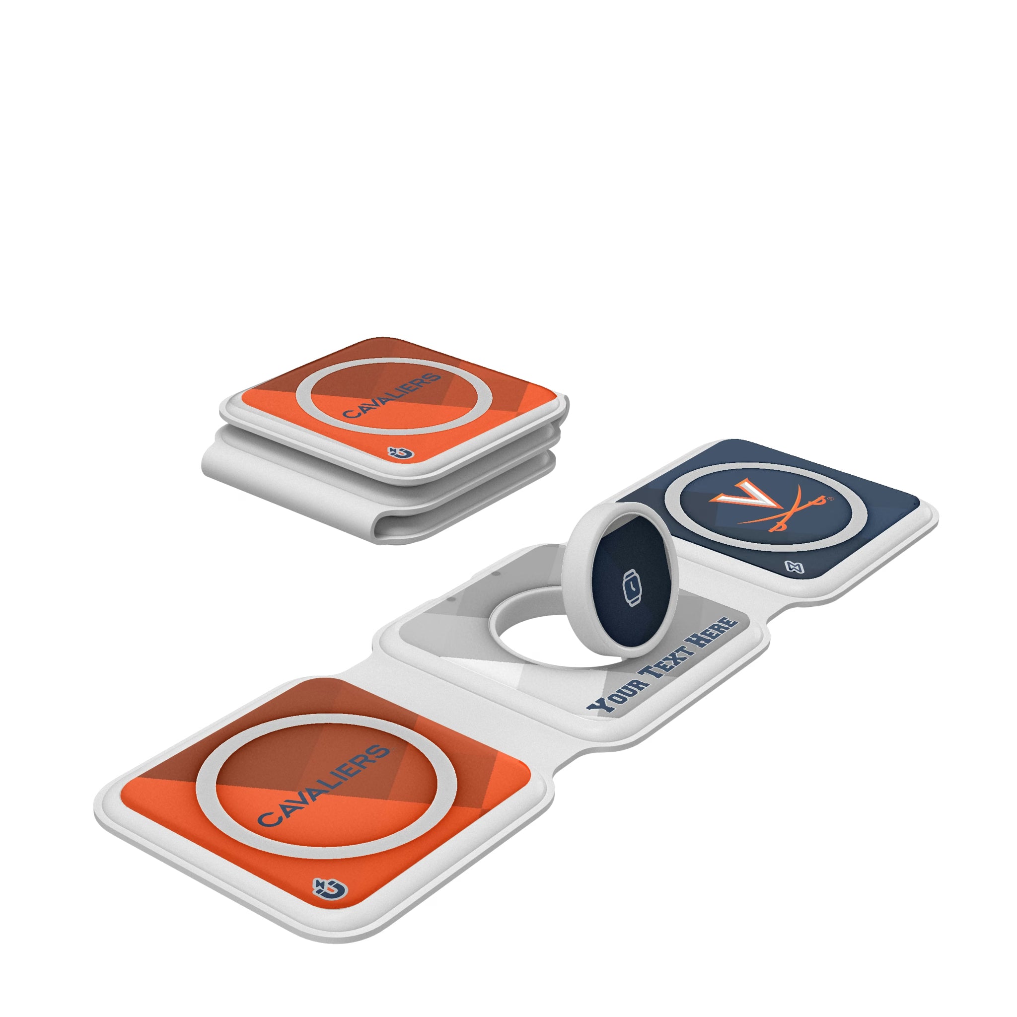 University of Virginia Cavaliers Personalized Color Block Foldable 3 in 1 Charger