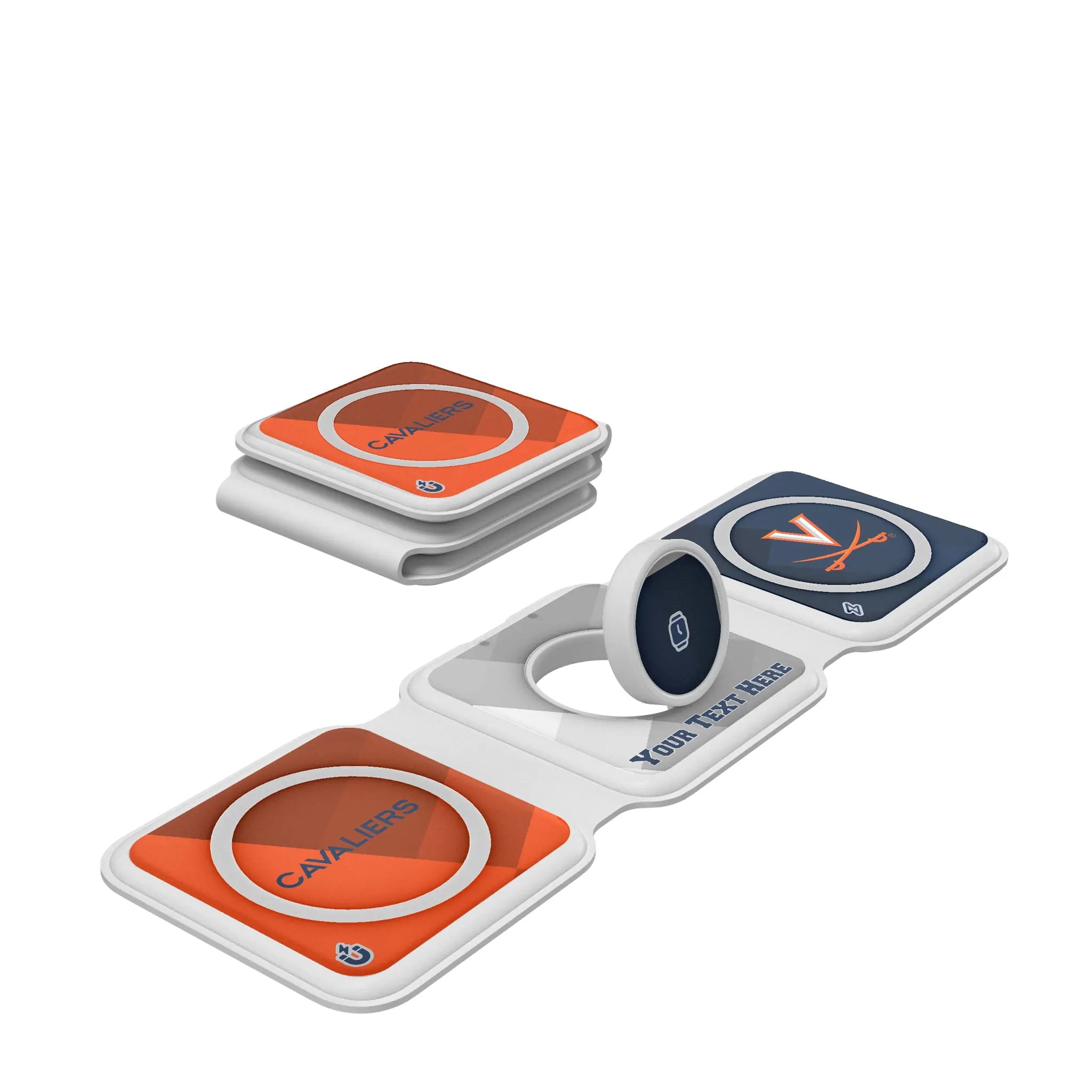 University of Virginia Cavaliers Personalized Color Block Foldable 3 in 1 Charger
