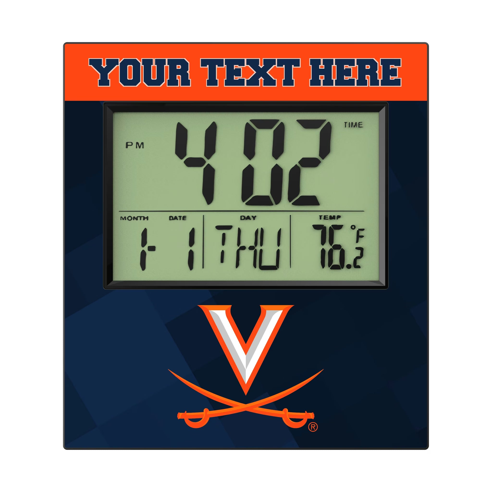 University of Virginia Cavaliers Personalized Color Block Wall Clock