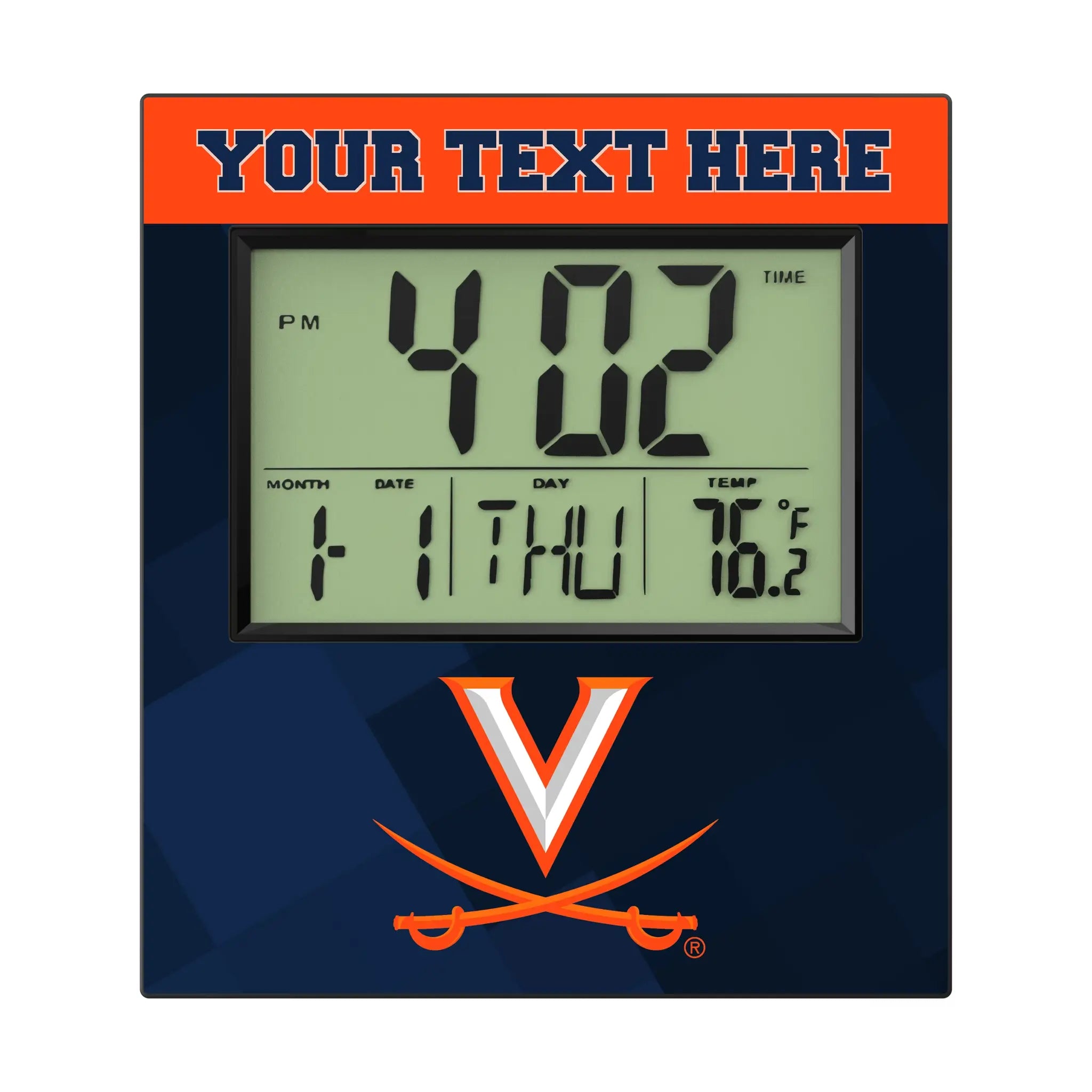 University of Virginia Cavaliers Personalized Color Block Wall Clock