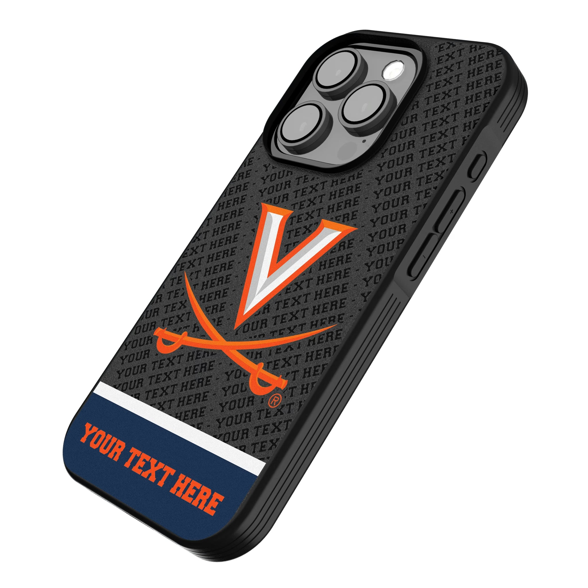 University of Virginia Cavaliers Personalized EndZone Plus iPhone Bump Phone Case for Apple iPhone - Isometric View