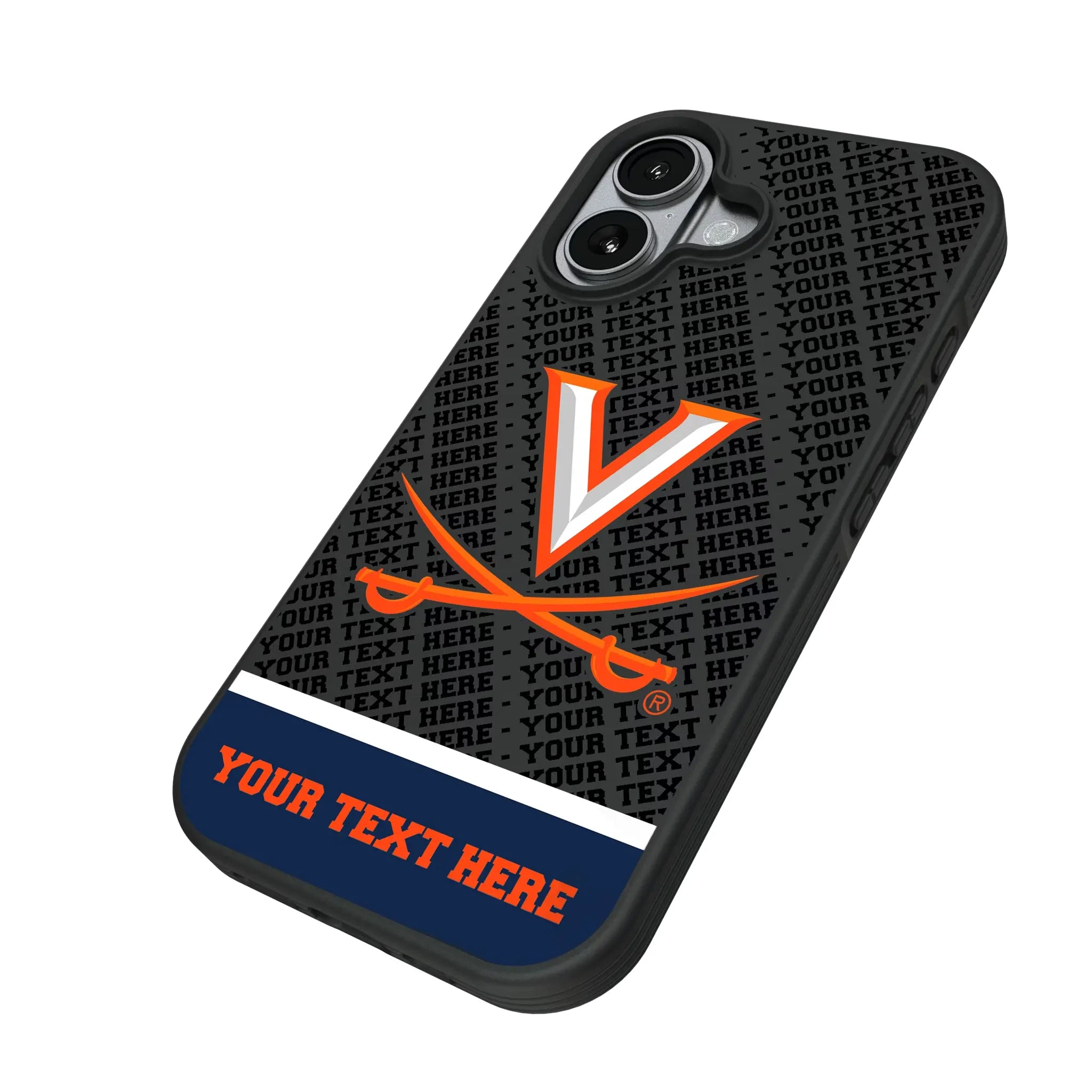 University of Virginia Cavaliers Personalized EndZone Plus iPhone Bump Phone Case for Apple iPhone - Isometric View#Device_iPhone 17