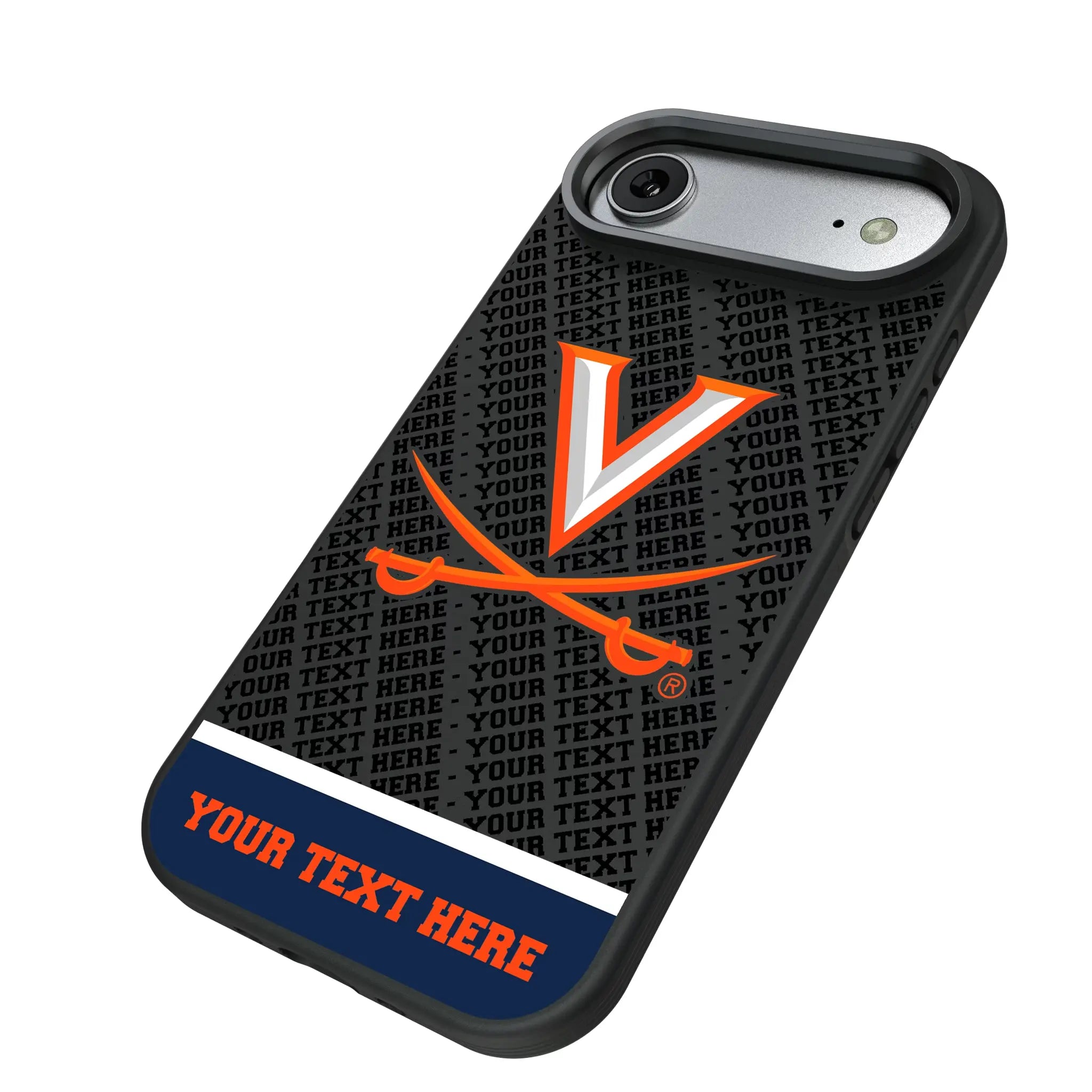 University of Virginia Cavaliers Personalized EndZone Plus iPhone Bump Phone Case for Apple iPhone - Isometric View#Device_iPhone Air