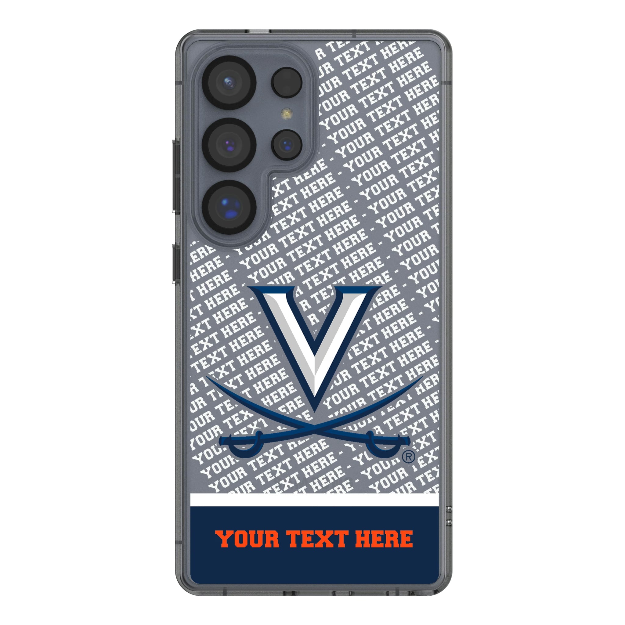 University of Virginia Cavaliers Personalized EndZone Plus Galaxy Clear Phone Case for Samsung Galaxy