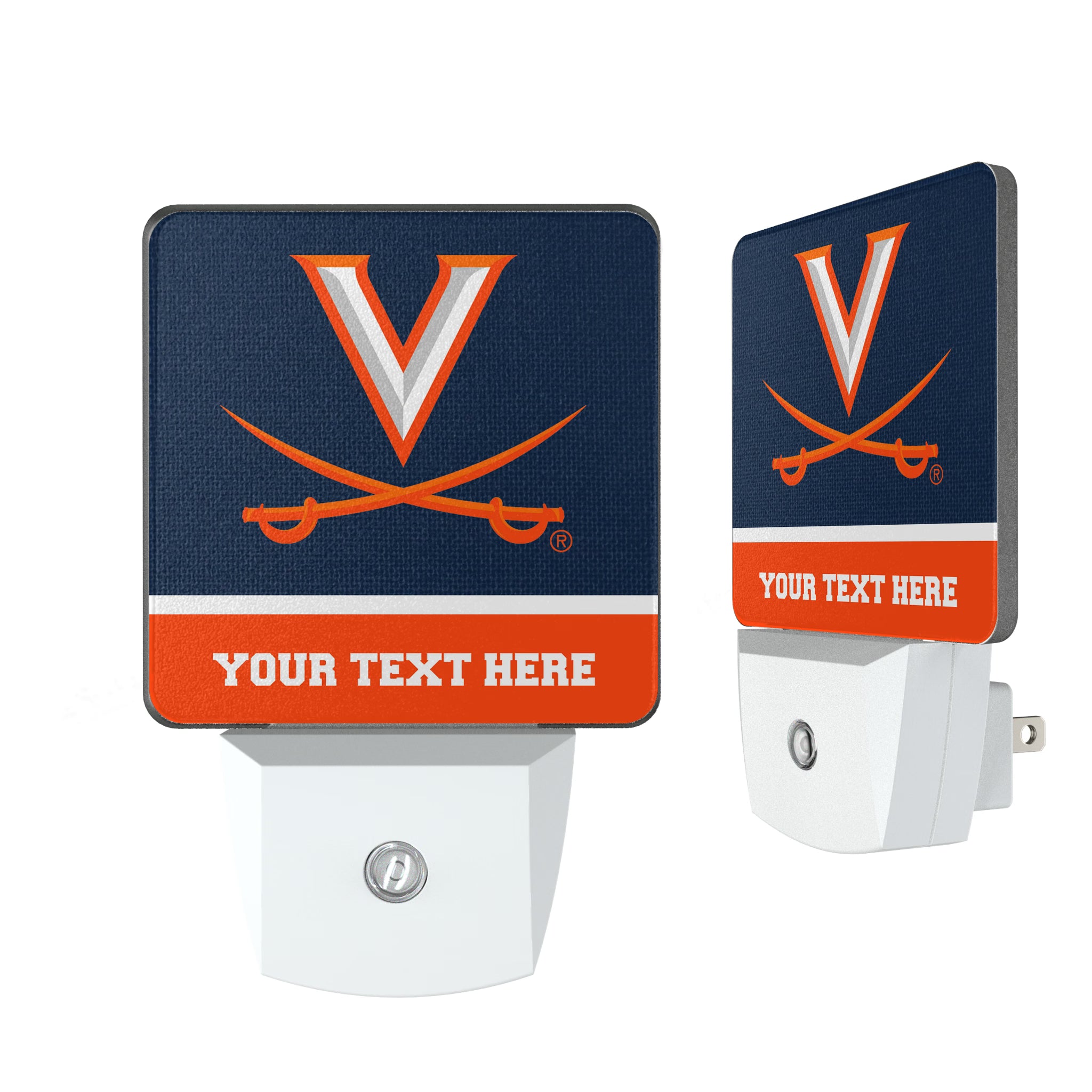 University of Virginia Cavaliers Personalized Endzone Solid Night Light 2-Pack