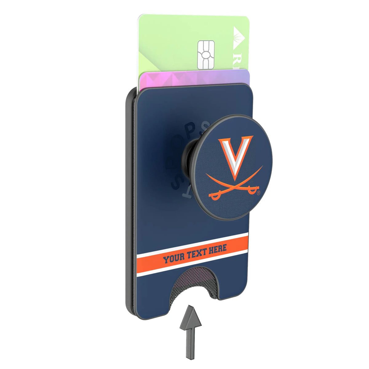 University of Virginia Cavaliers Personalized Endzone Solid Popsockets Wallet Magnetic - Detail