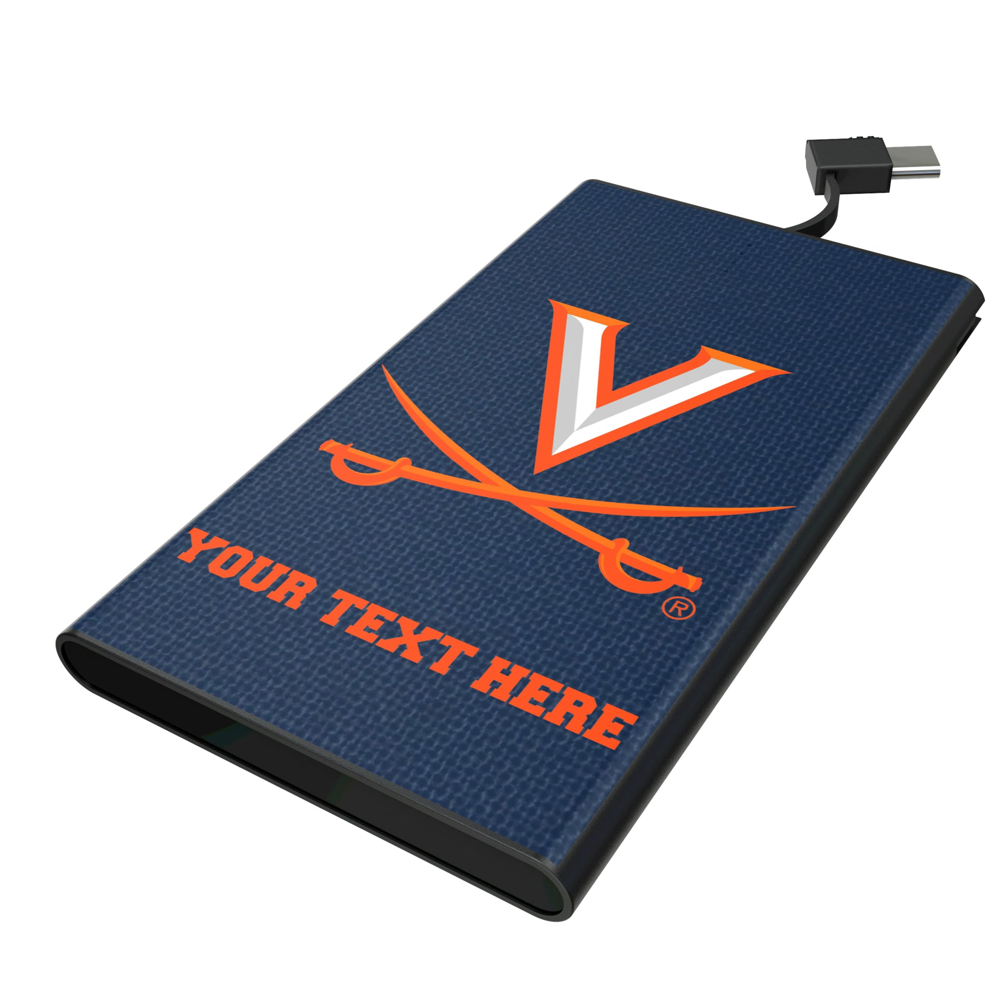 University of Virginia Cavaliers Personalized Solid 5000mAh Flat Powerbank