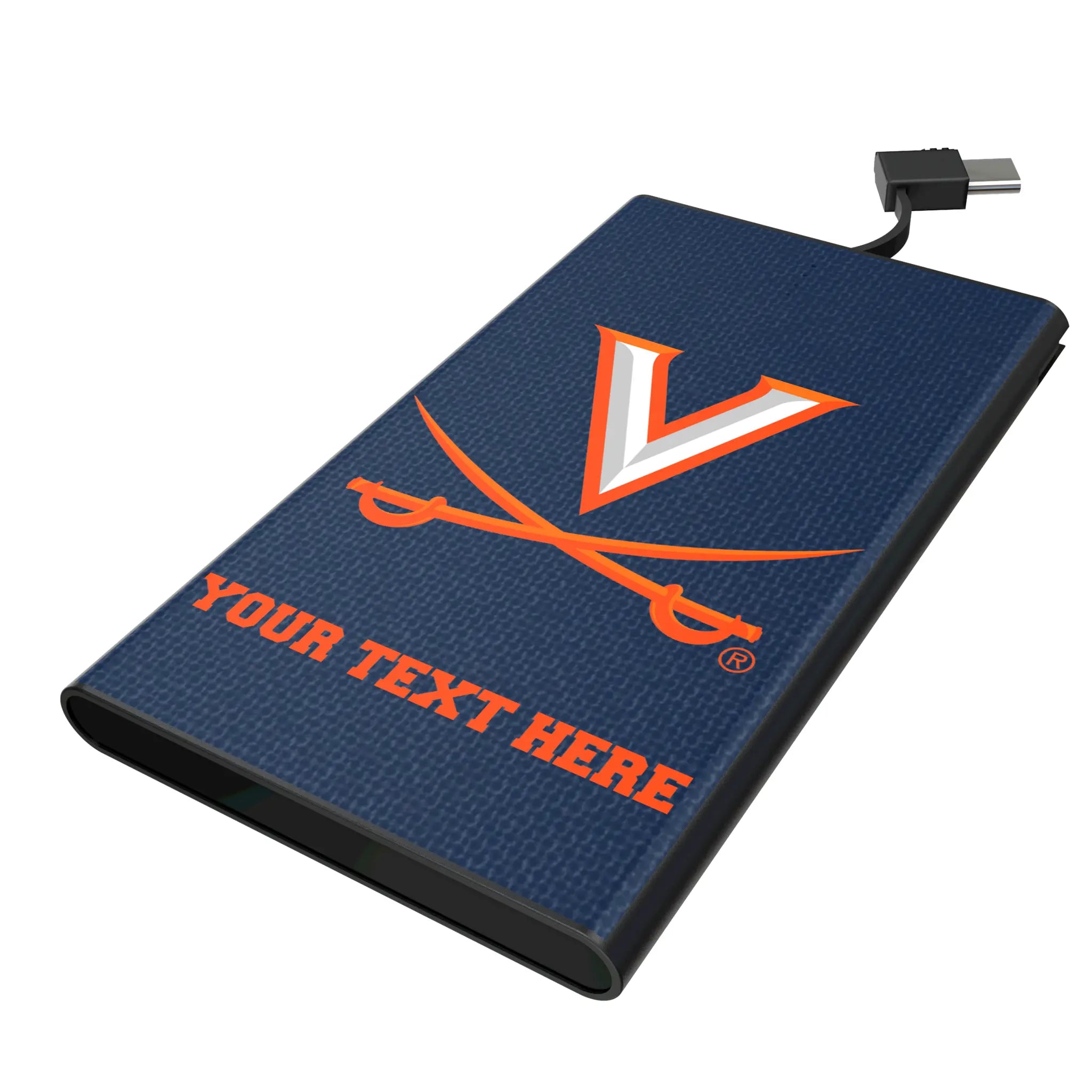 University of Virginia Cavaliers Personalized Solid 5000mAh Flat Power Bank