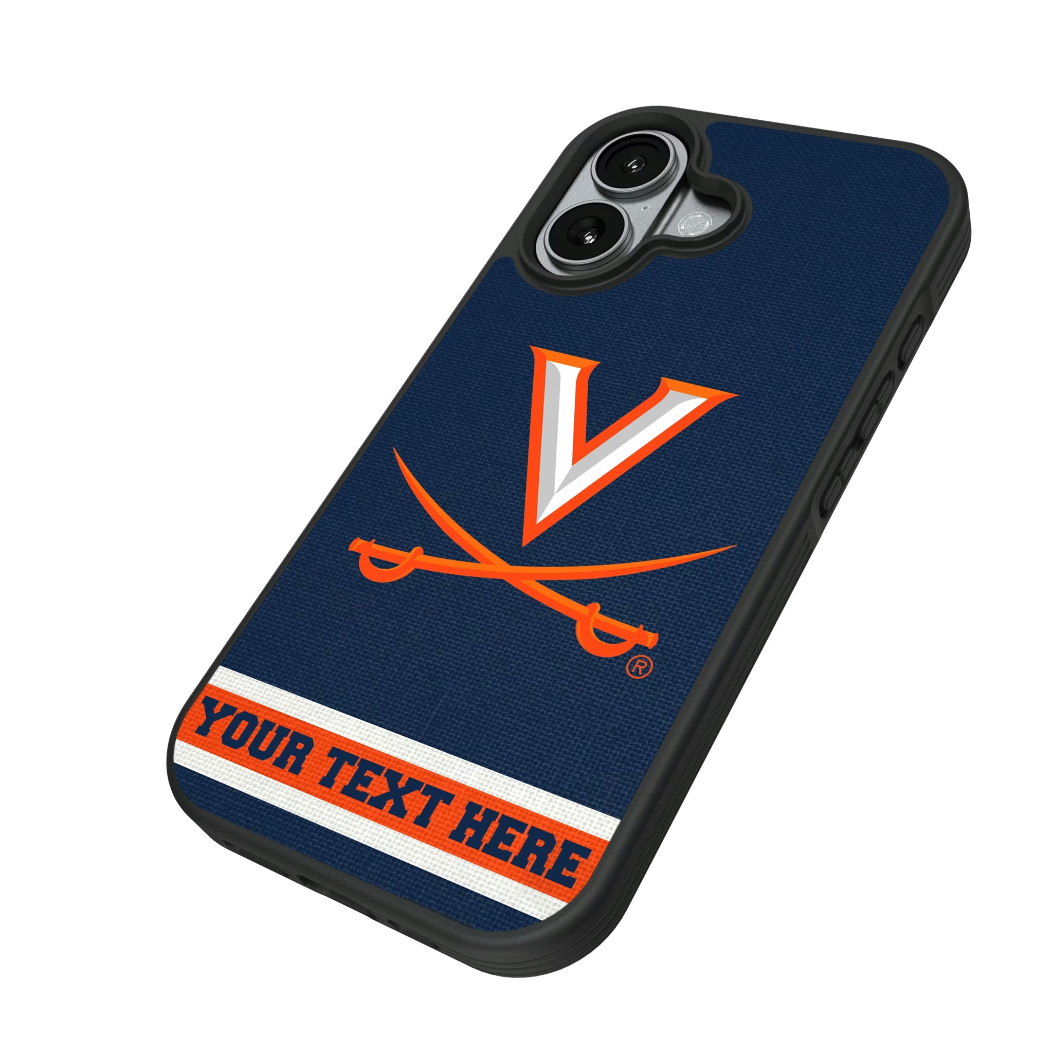 University of Virginia Cavaliers Personalized Stripe iPhone Bump Phone Case for Apple iPhone - Isometric View#Device_iPhone 17