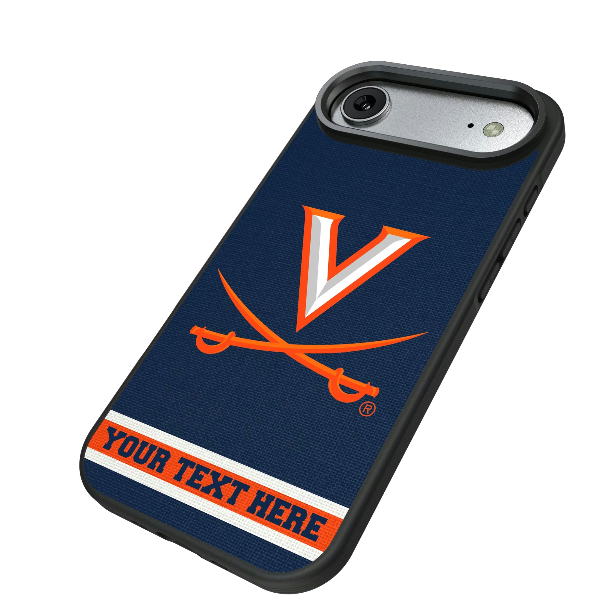 University of Virginia Cavaliers Personalized Stripe iPhone Bump Phone Case for Apple iPhone - Isometric View#Device_iPhone Air