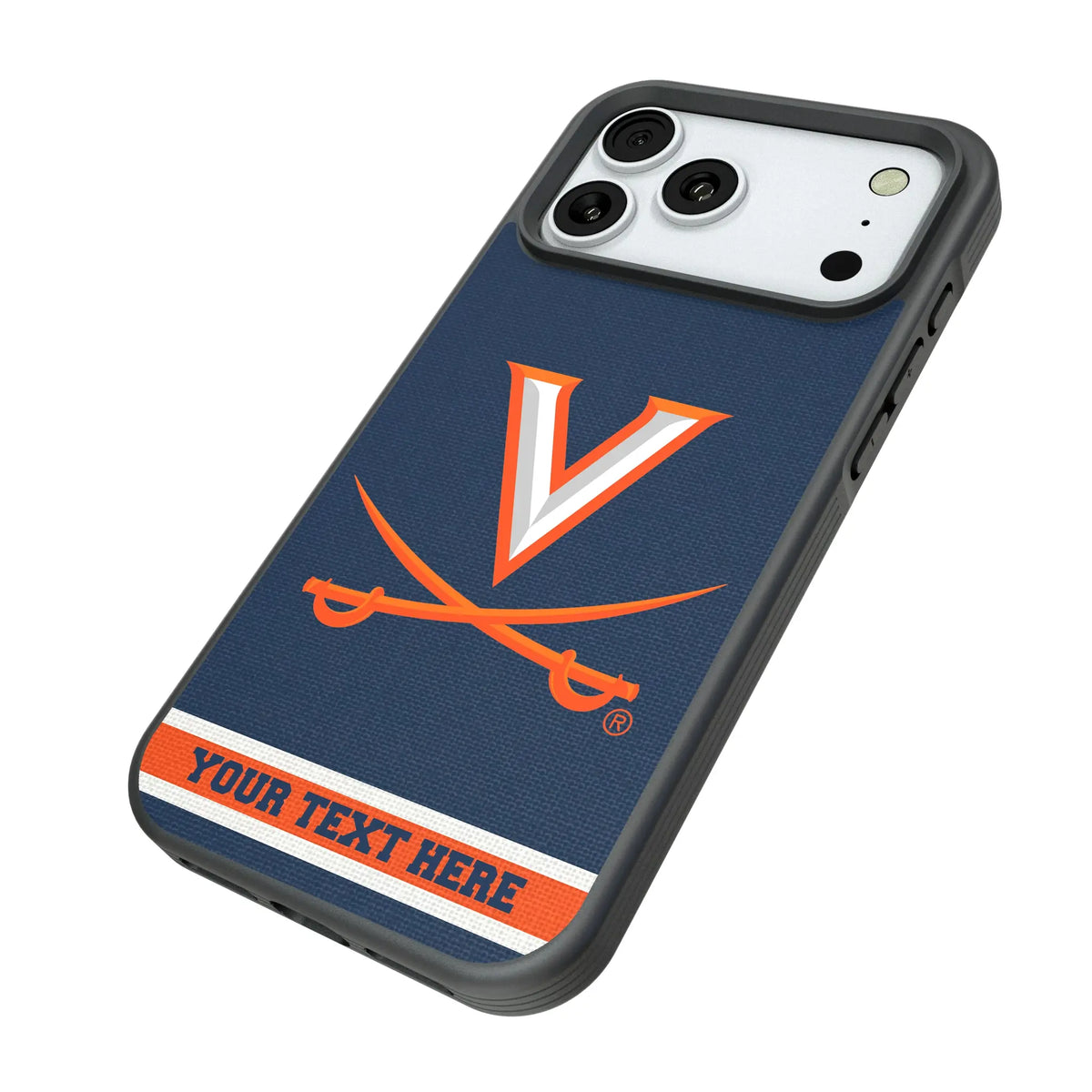 University of Virginia Cavaliers Personalized Stripe iPhone Bump Phone Case for Apple iPhone - Isometric View#Device_iPhone 18 Pro Max