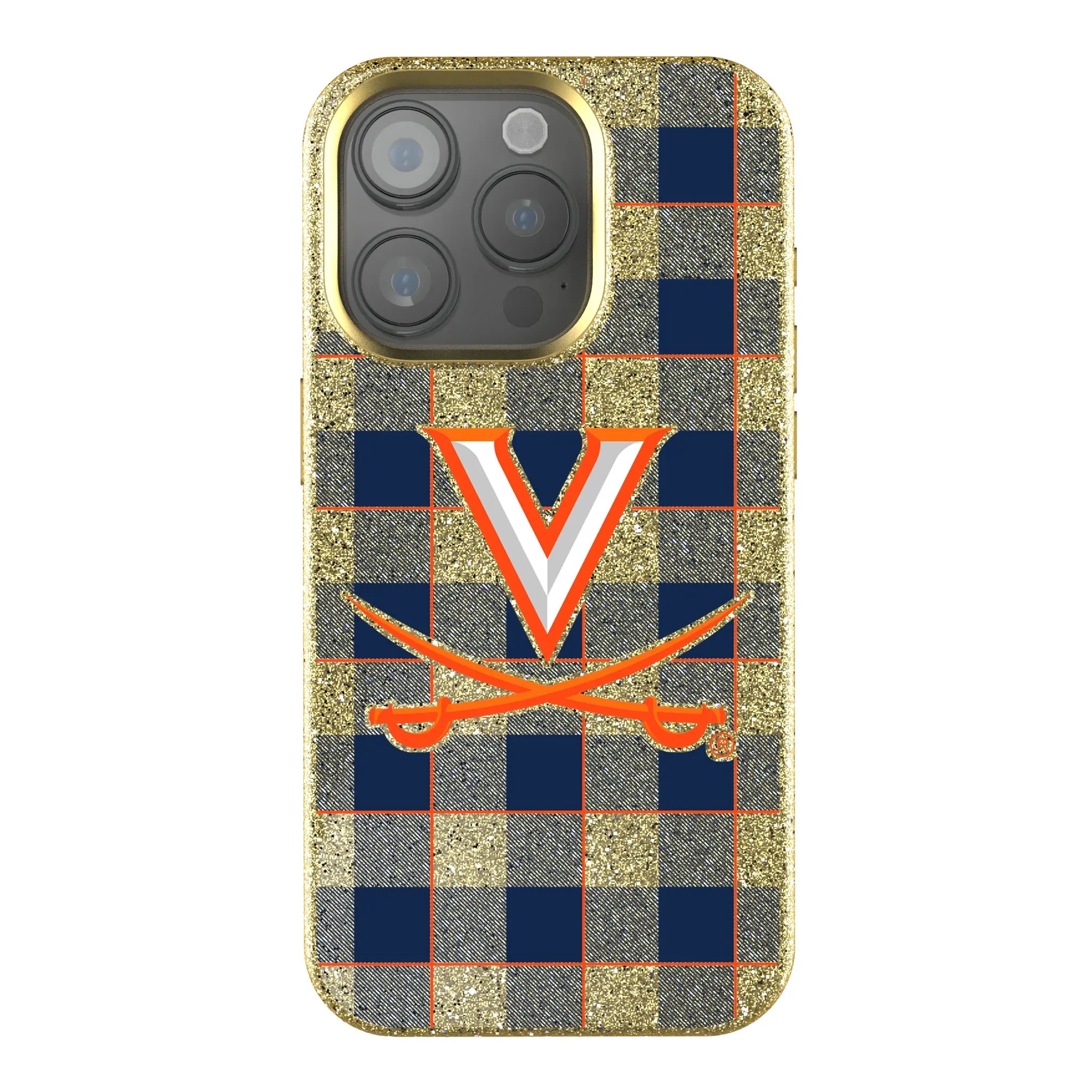 University of Virginia Cavaliers Plaid iPhone Bling Phone Case for Apple iPhone