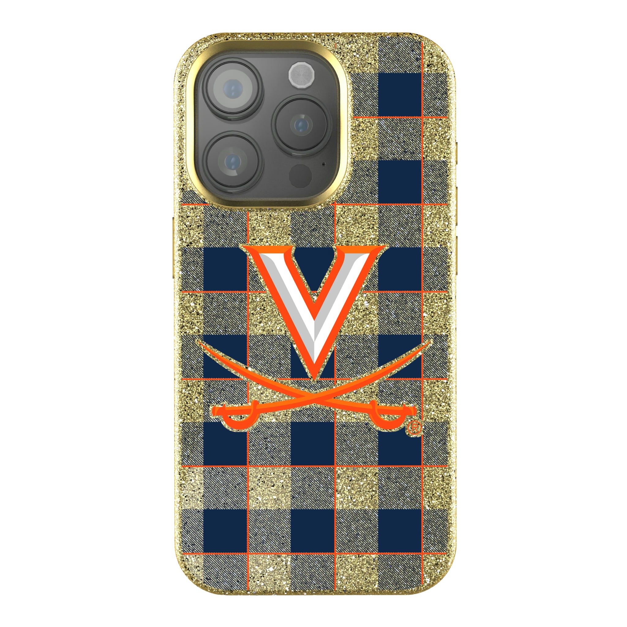 University of Virginia Cavaliers Plaid iPhone Bling Phone Case for Apple iPhone
