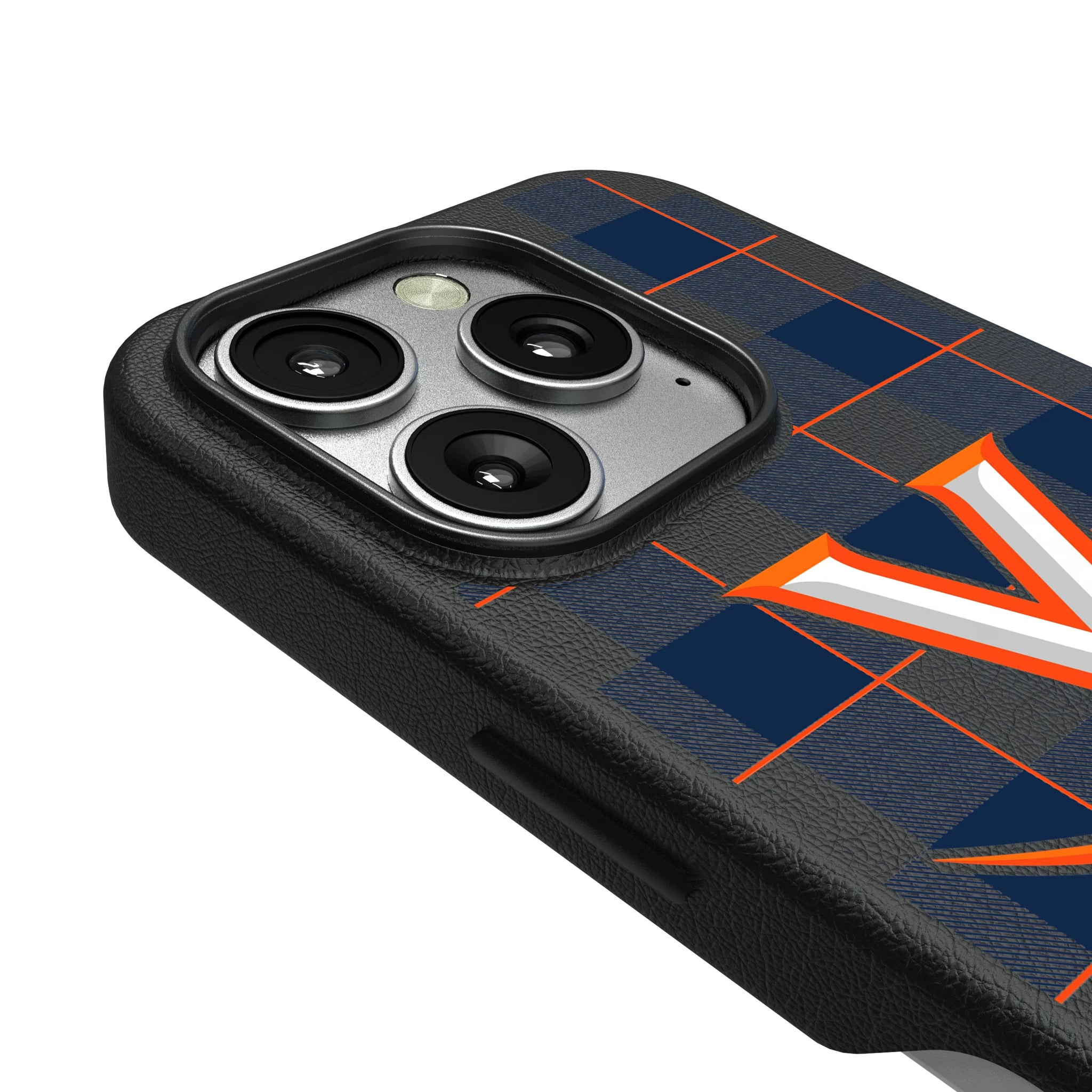 University of Virginia Cavaliers Plaid iPhone MagSafe Compatible Phone Case for Apple iPhone - Detail