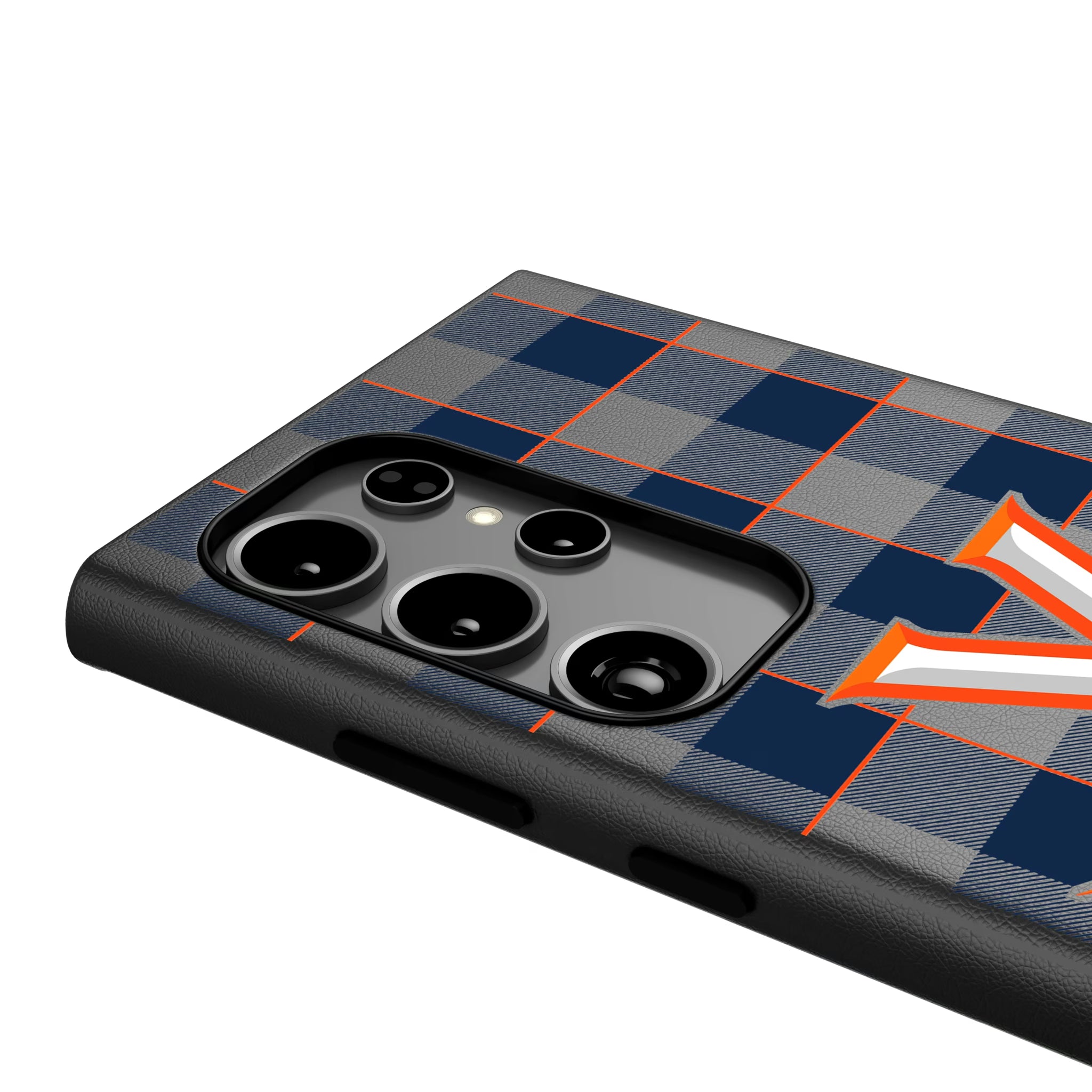 University of Virginia Cavaliers Plaid Galaxy MagSafe Compatible Phone Case for Samsung Galaxy - Detail