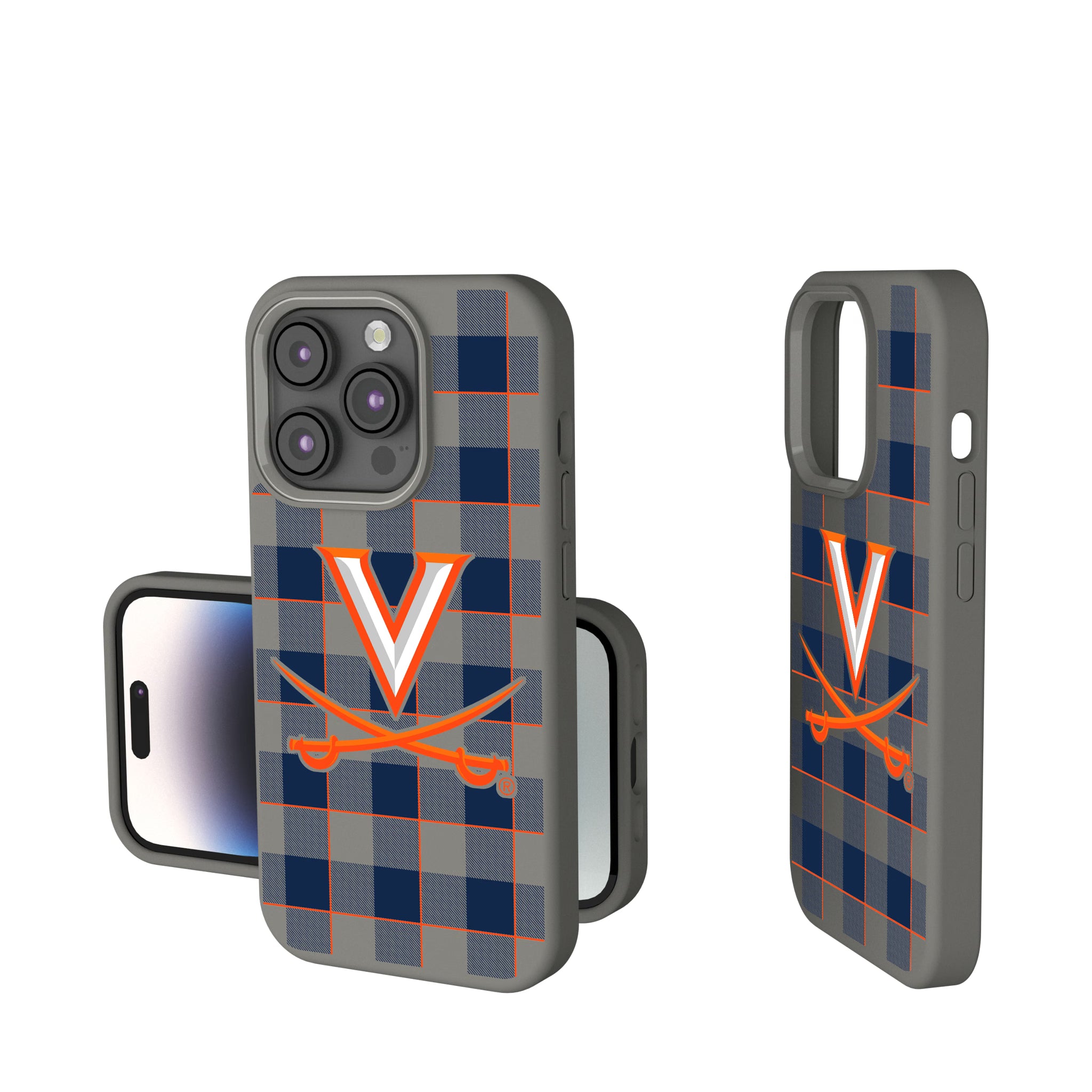 University of Virginia Cavaliers Plaid iPhone Soft Touch Phone Case for Apple iPhone