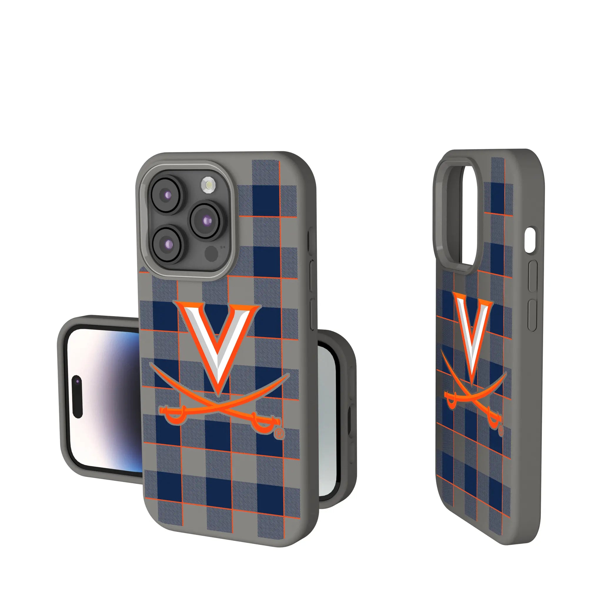 University of Virginia Cavaliers Plaid iPhone Soft Touch Phone Case for Apple iPhone