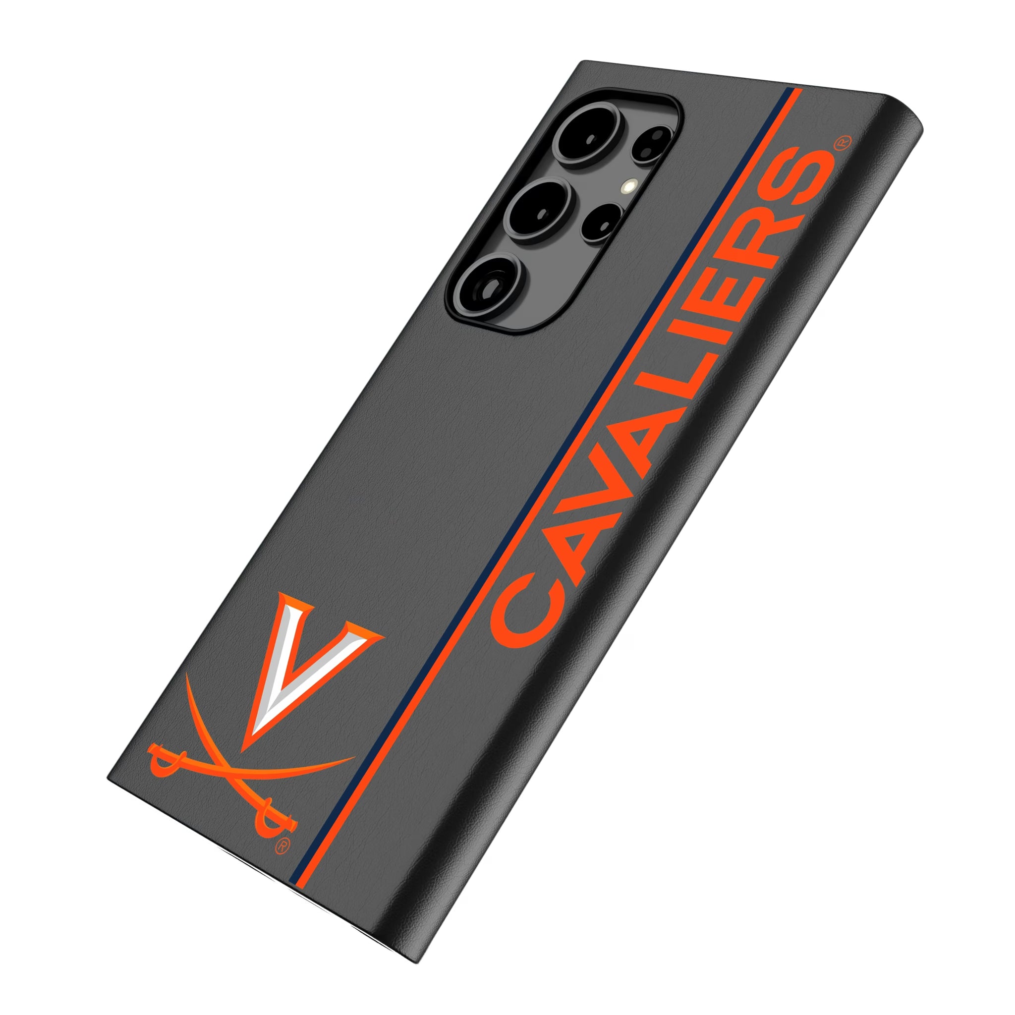 University of Virginia Cavaliers Sidebar Galaxy MagSafe Compatible Phone Case for Samsung Galaxy - Isometric View